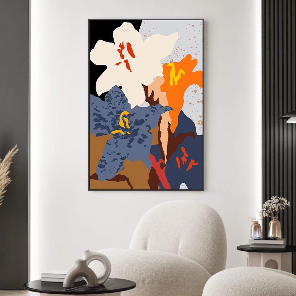 wall-art-print-canvas-poster-framed-Abstract Lilies Close Up-2