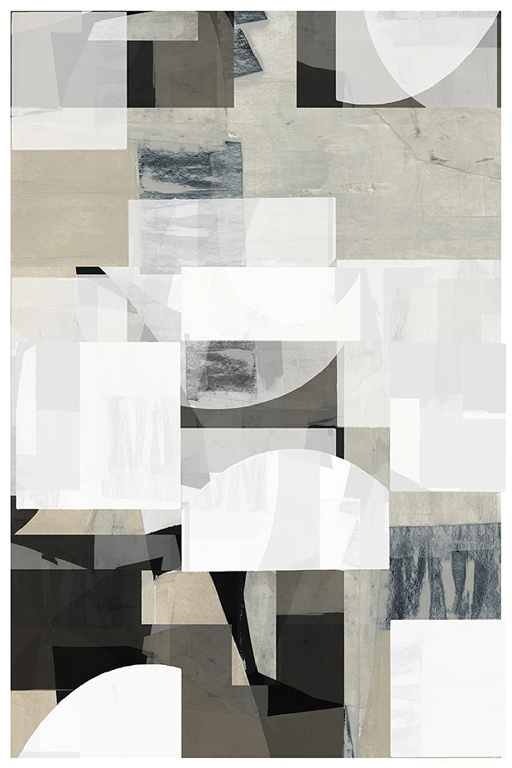 wall-art-print-canvas-poster-framed-Abstract Mocha Black White Composition, Style B-1