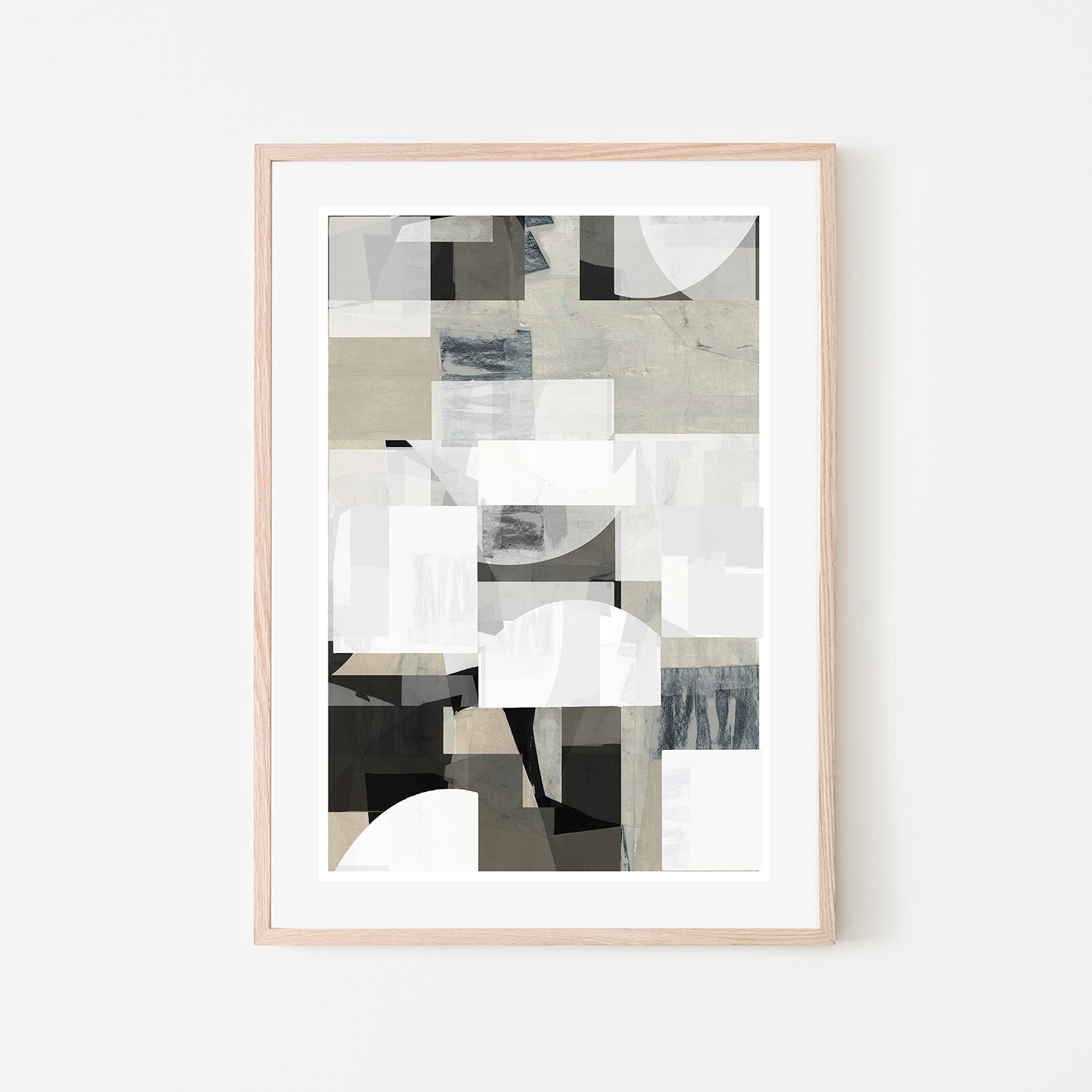 wall-art-print-canvas-poster-framed-Abstract Mocha Black White Composition, Style B-6