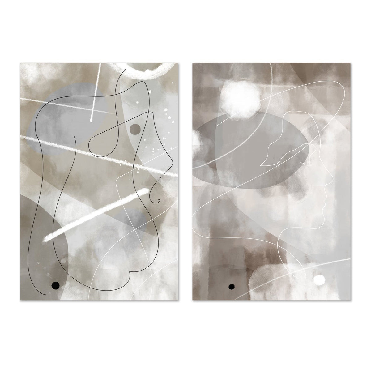 wall-art-print-canvas-poster-framed-Abstract Profile, Set Of 2-by-Plus X Studio-Gioia Wall Art