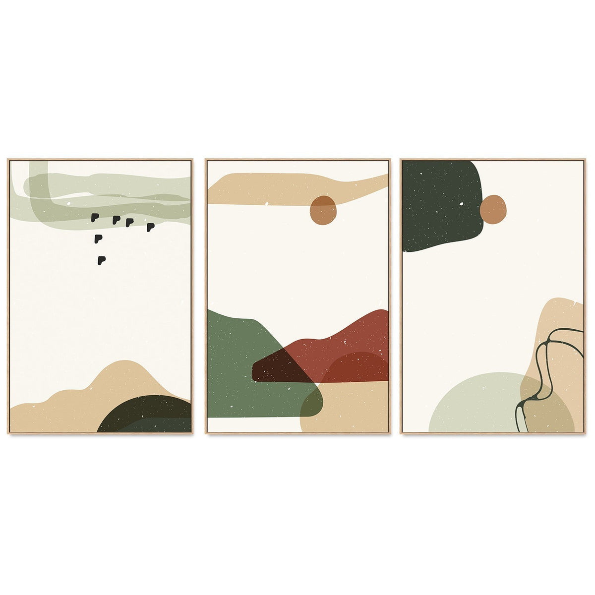 wall-art-print-canvas-poster-framed-Abstract Shapes In Motion, Style B, C & D, Set Of 3-GIOIA-WALL-ART