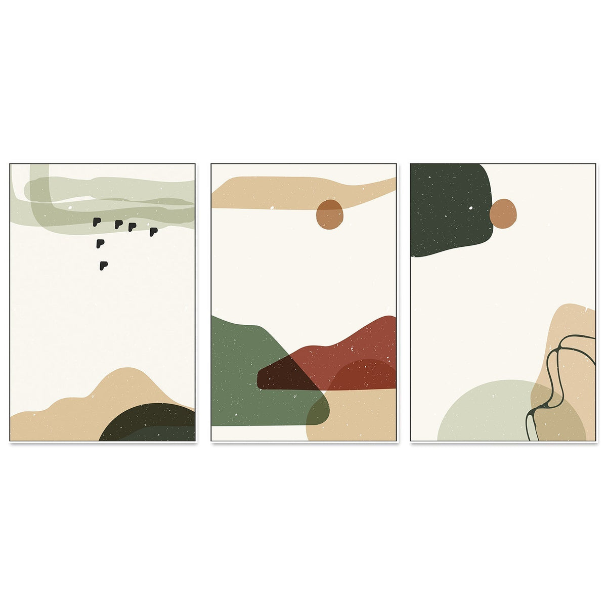 wall-art-print-canvas-poster-framed-Abstract Shapes In Motion, Style B, C & D, Set Of 3-GIOIA-WALL-ART