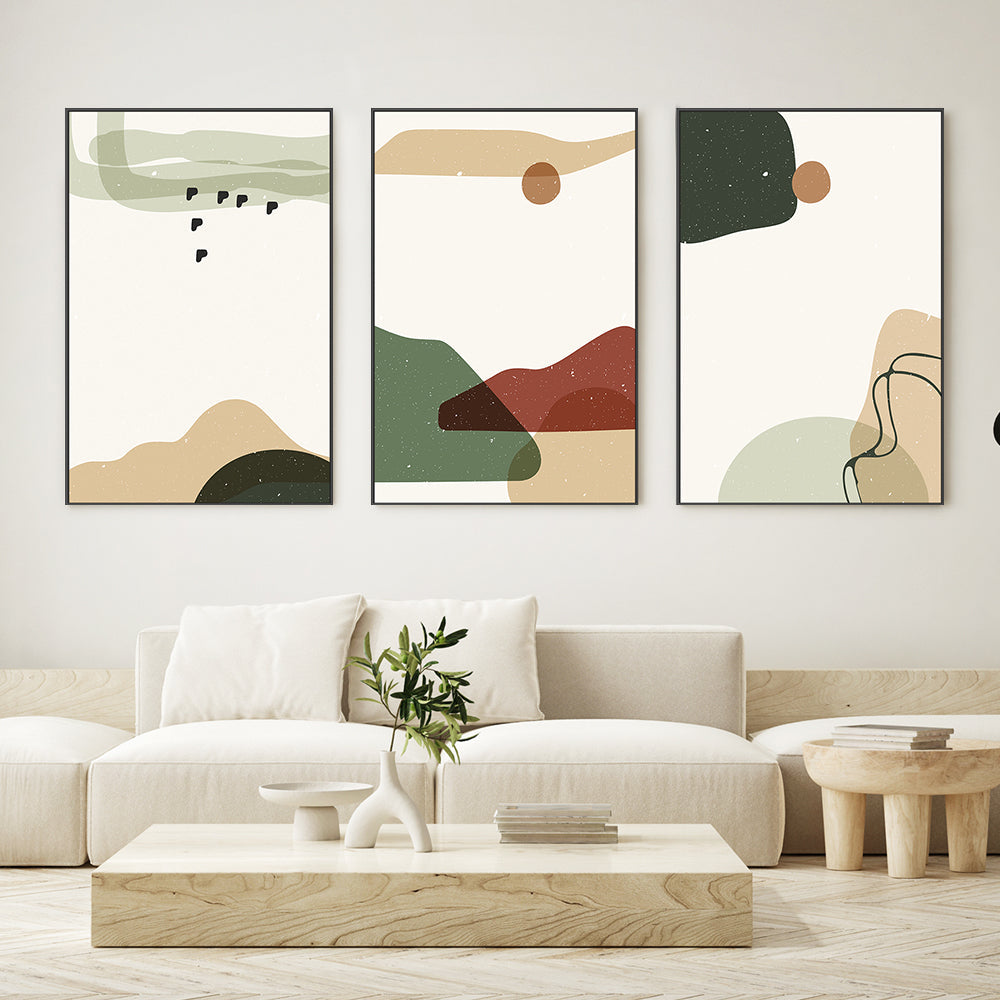 wall-art-print-canvas-poster-framed-Abstract Shapes In Motion, Style B, C & D, Set Of 3-GIOIA-WALL-ART