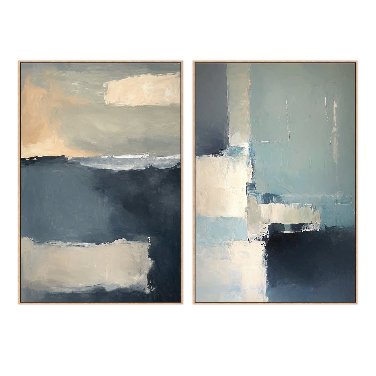 wall-art-print-canvas-poster-framed-Abstract Tree Scape , Style D & E , Set Of 2 , By Accent Art Studio-4