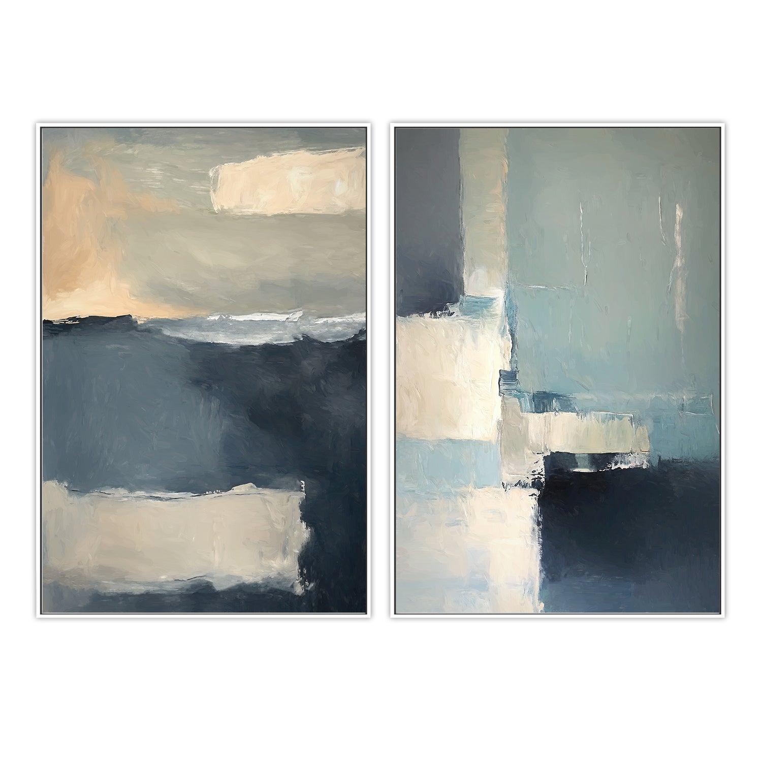 wall-art-print-canvas-poster-framed-Abstract Tree Scape , Style D & E , Set Of 2 , By Accent Art Studio-5