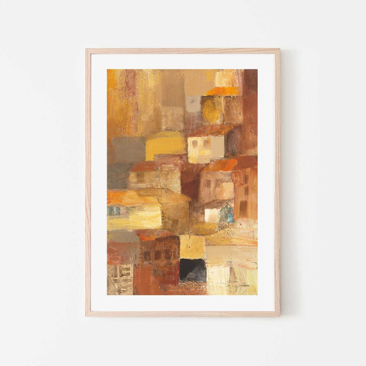 wall-art-print-canvas-poster-framed-Abstract Tuscan Village , By Albena Hristova-GIOIA-WALL-ART