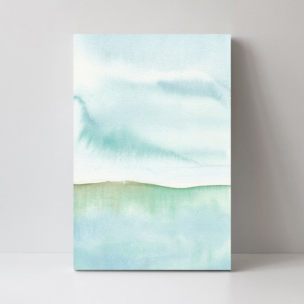 wall-art-print-canvas-poster-framed-Abstract Watercolour, Green And Blue, Style A-by-Emily Wood-Gioia Wall Art