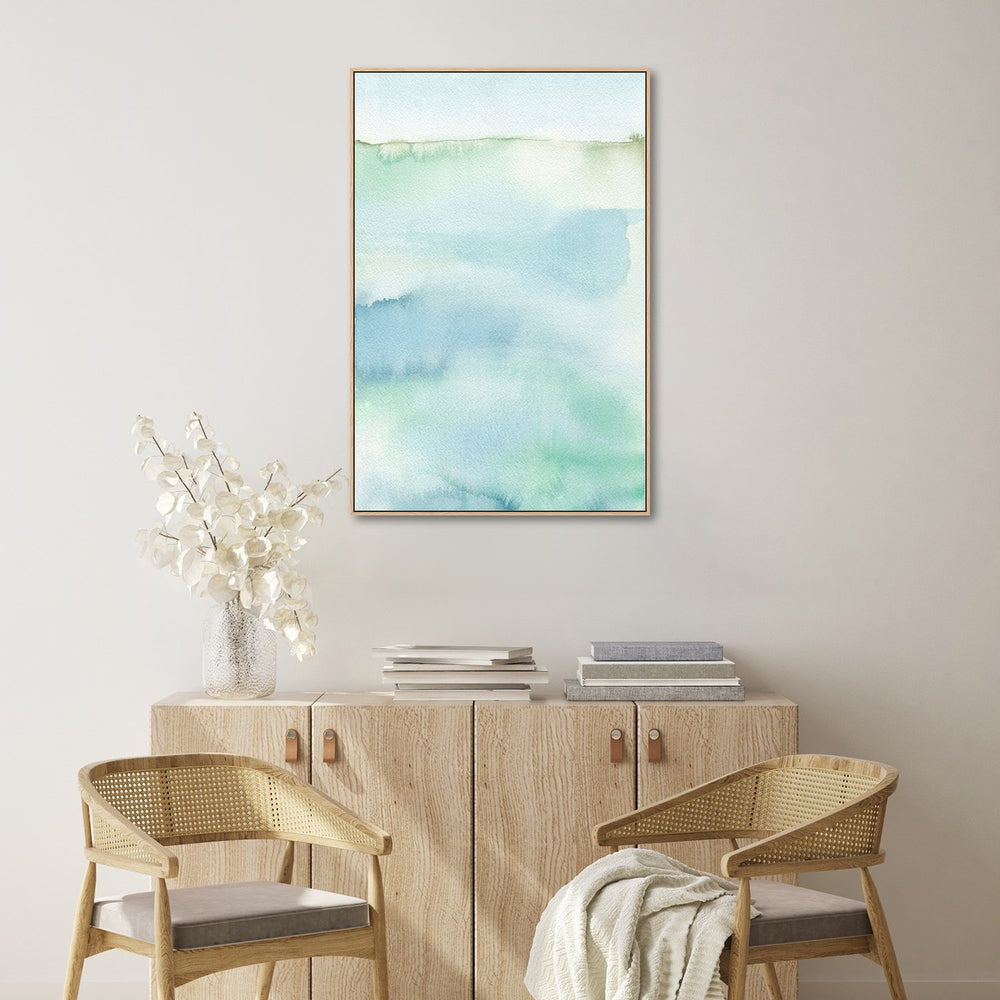 wall-art-print-canvas-poster-framed-Abstract Watercolour, Green And Blue, Style B-by-Emily Wood-Gioia Wall Art