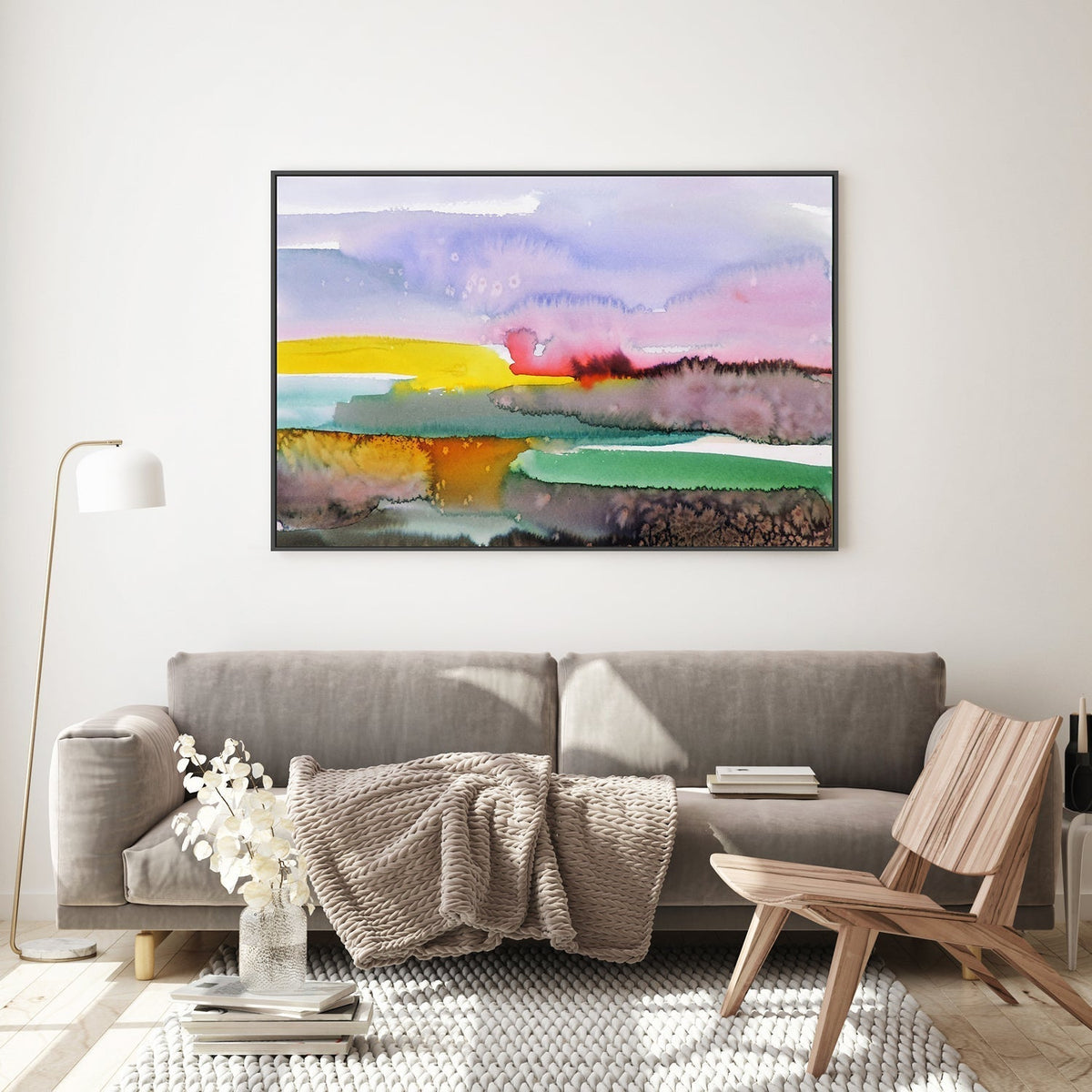 wall-art-print-canvas-poster-framed-Abstract Watercolour Landscape-by-Sylvie Demers-Gioia Wall Art