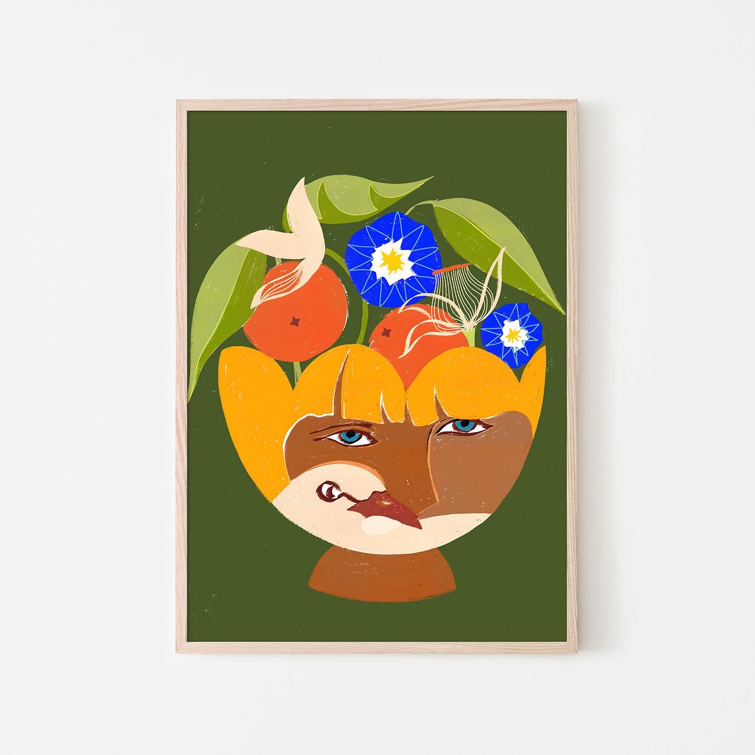 wall-art-print-canvas-poster-framed-Abundance of Thoughts Green-6