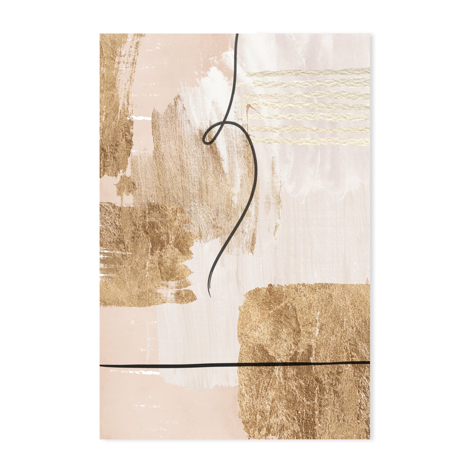 wall-art-print-canvas-poster-framed-Aesthetic Gold, Style A & B, Set Of 2 , By Sally Ann Moss-GIOIA-WALL-ART