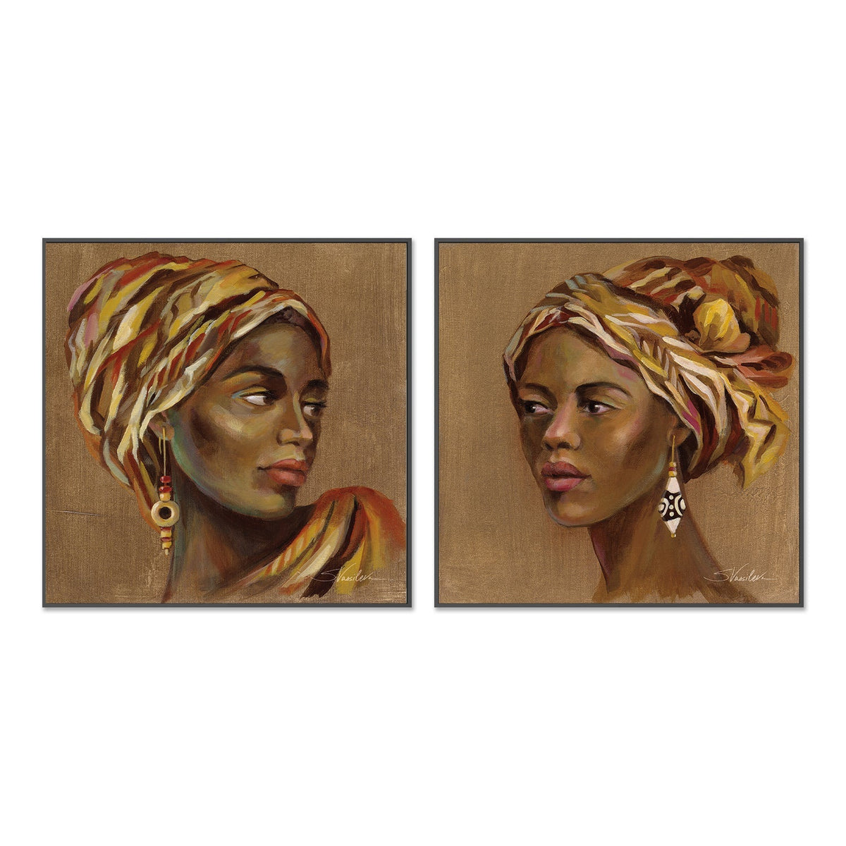 wall-art-print-canvas-poster-framed-African Beauty, Style A & B , By Silvia Vassileva-GIOIA-WALL-ART