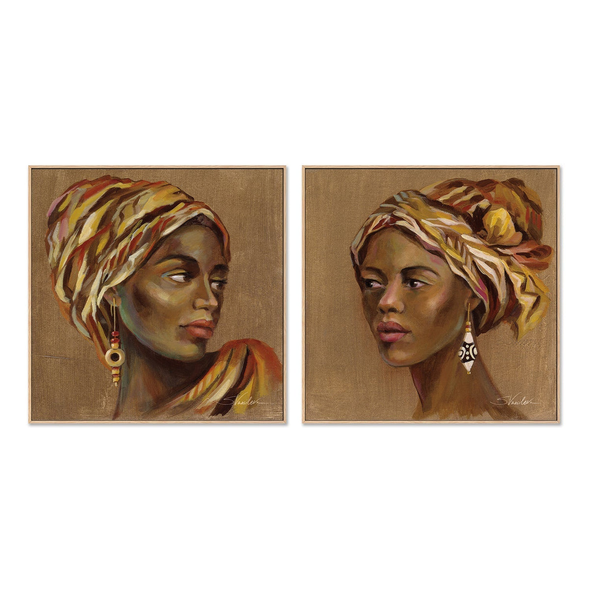 wall-art-print-canvas-poster-framed-African Beauty, Style A & B , By Silvia Vassileva-GIOIA-WALL-ART