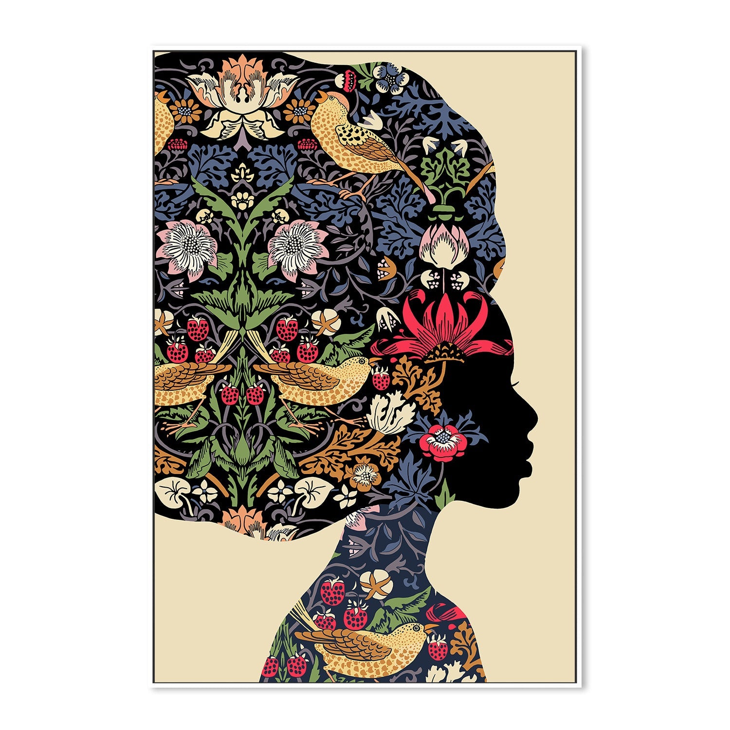 wall-art-print-canvas-poster-framed-Afro Woman, Style A-5