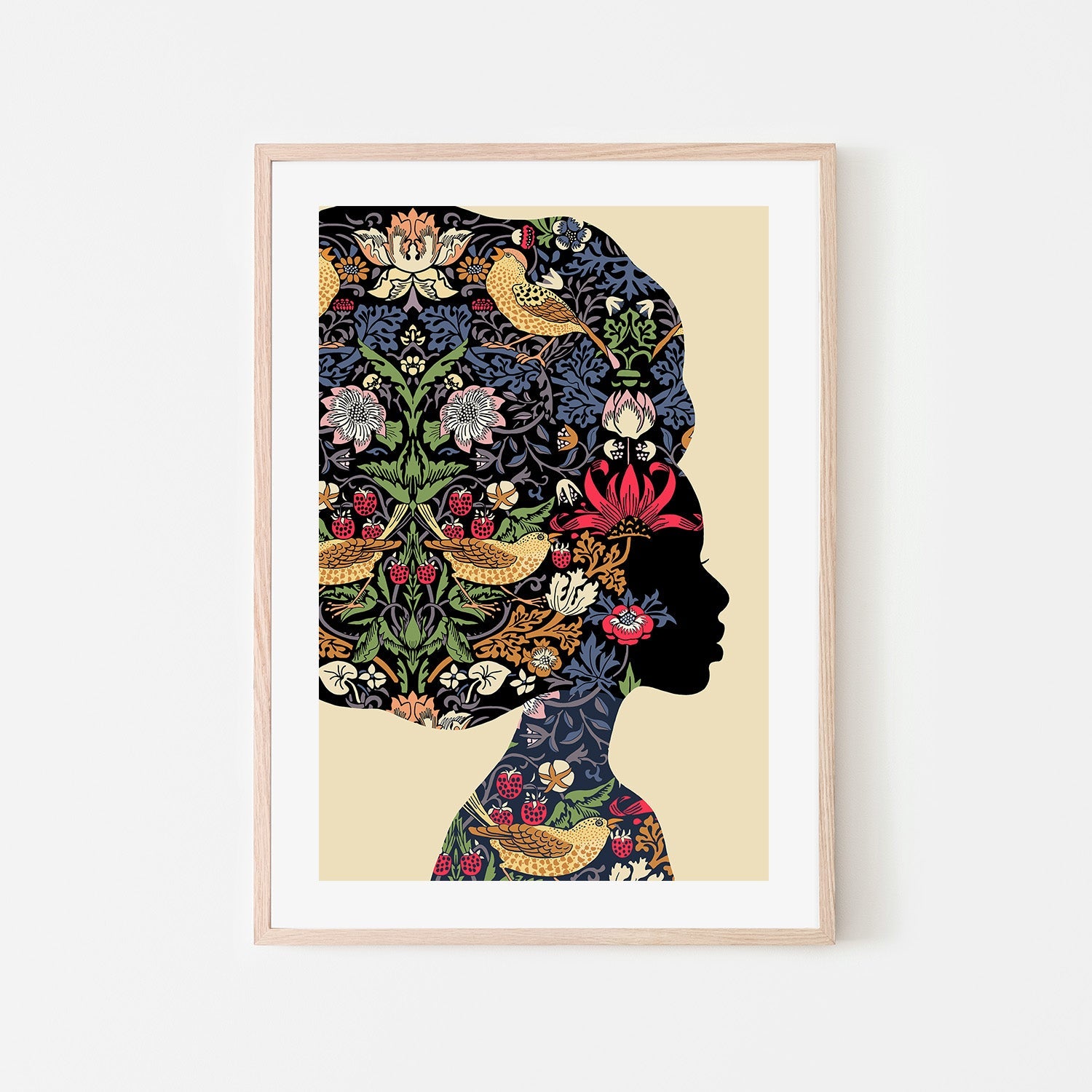 wall-art-print-canvas-poster-framed-Afro Woman, Style A-6