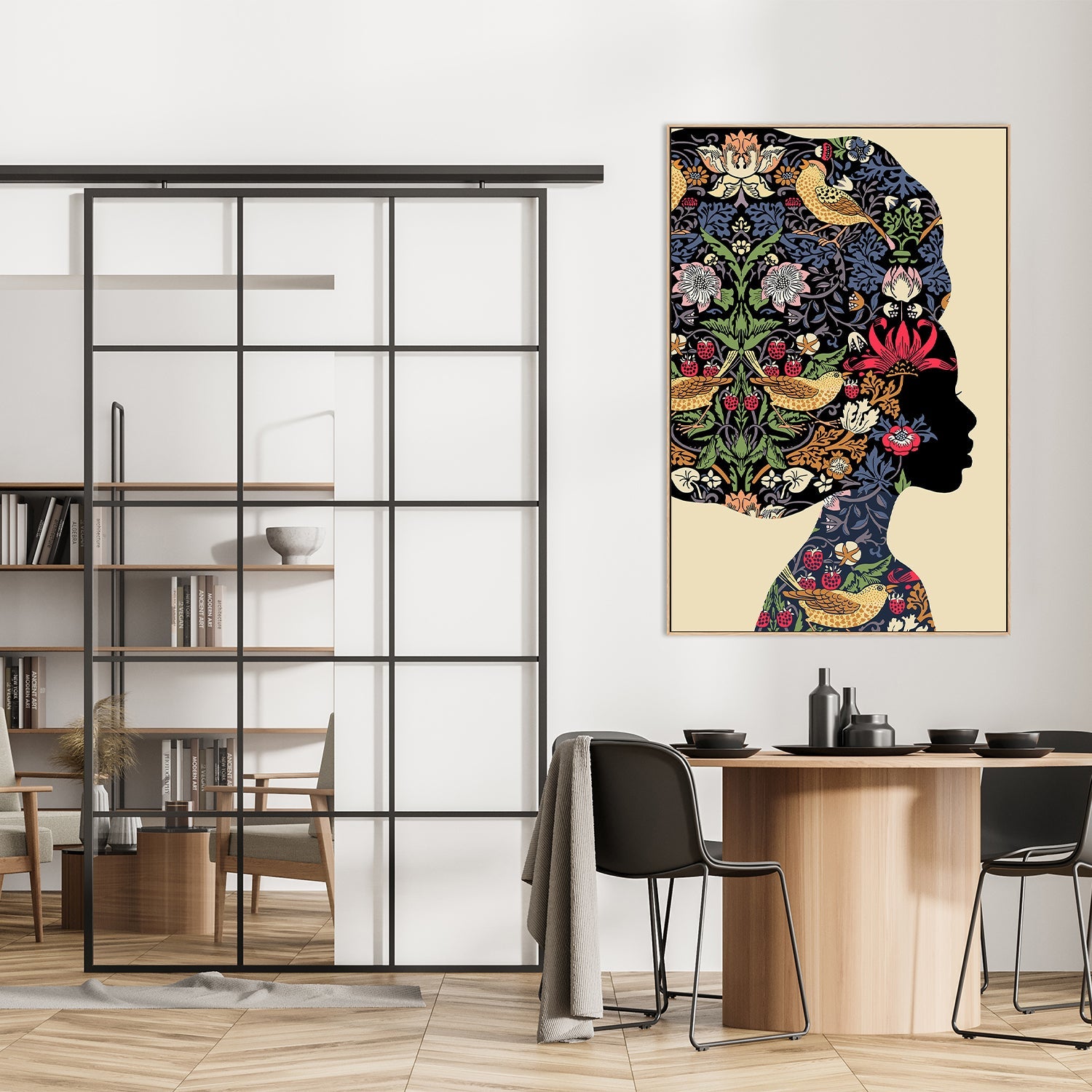 wall-art-print-canvas-poster-framed-Afro Woman, Style A-7