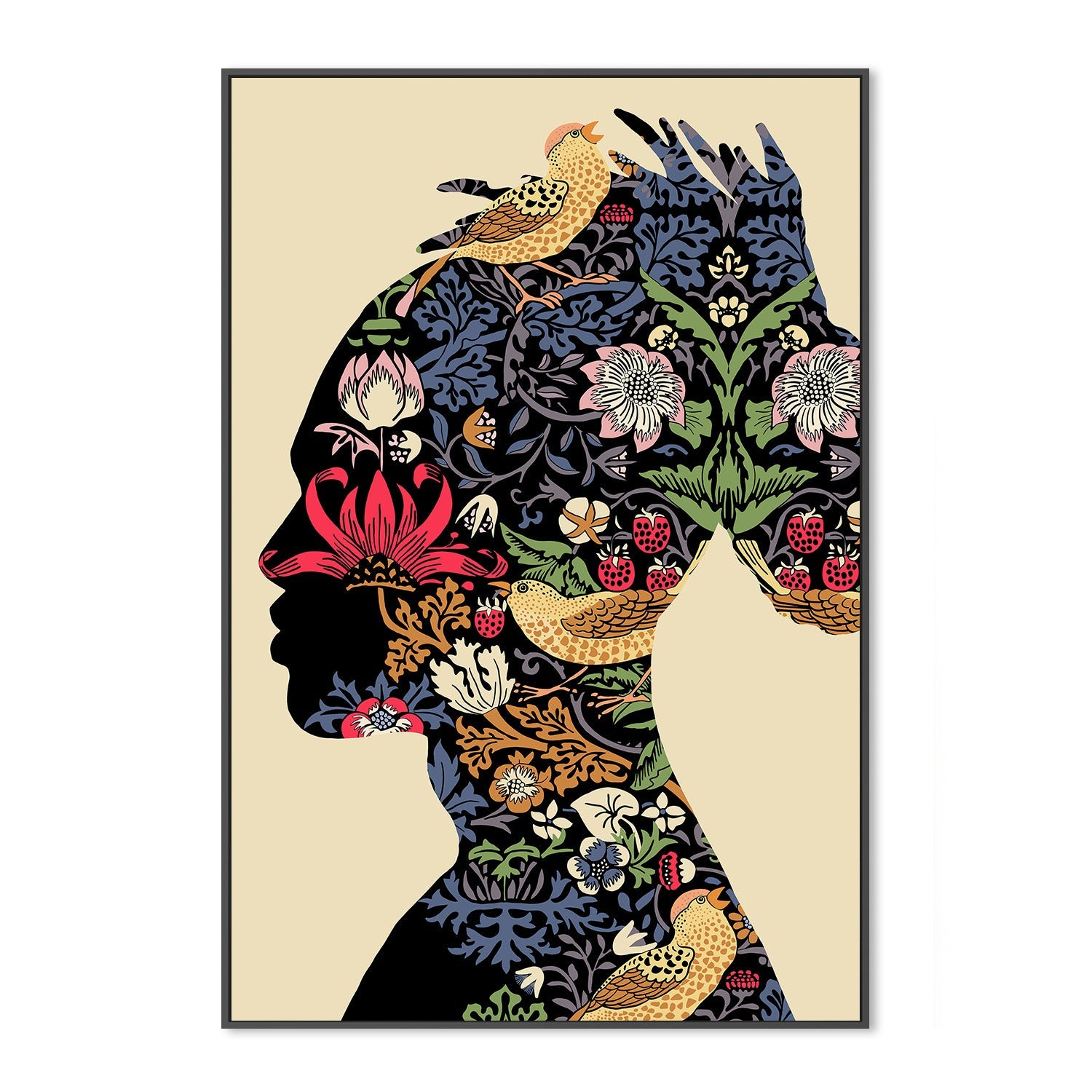 wall-art-print-canvas-poster-framed-Afro Woman, Style B-3