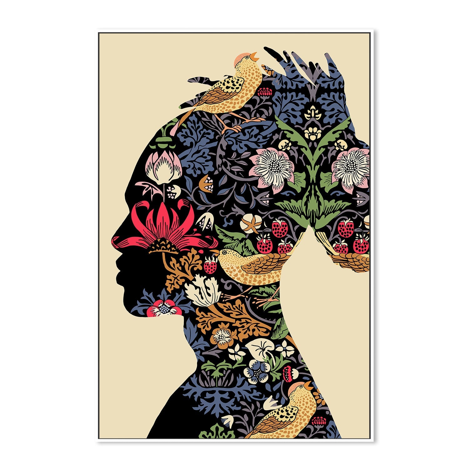 wall-art-print-canvas-poster-framed-Afro Woman, Style B-5