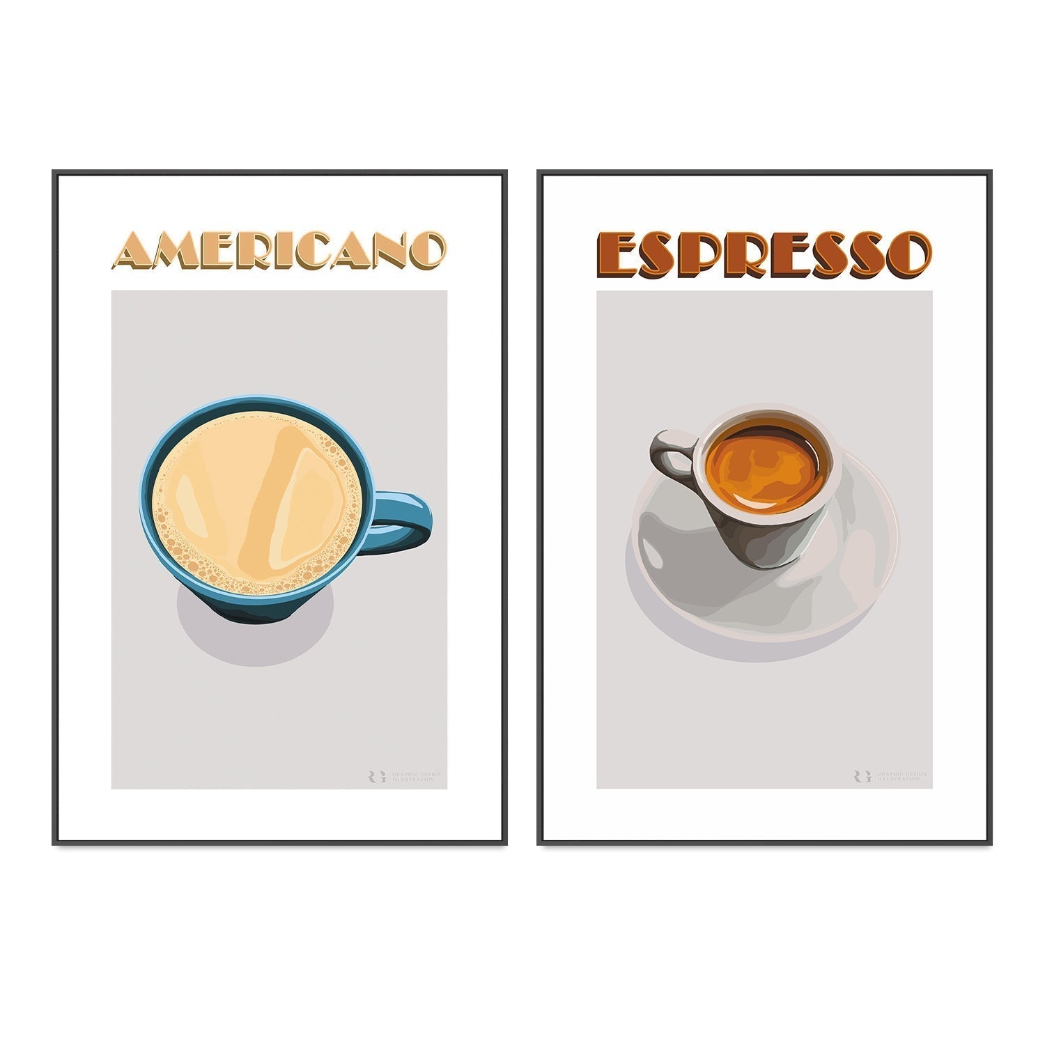 wall-art-print-canvas-poster-framed-Americano & Espresso, Set Of 2-by-Rosalyn Gray-Gioia Wall Art