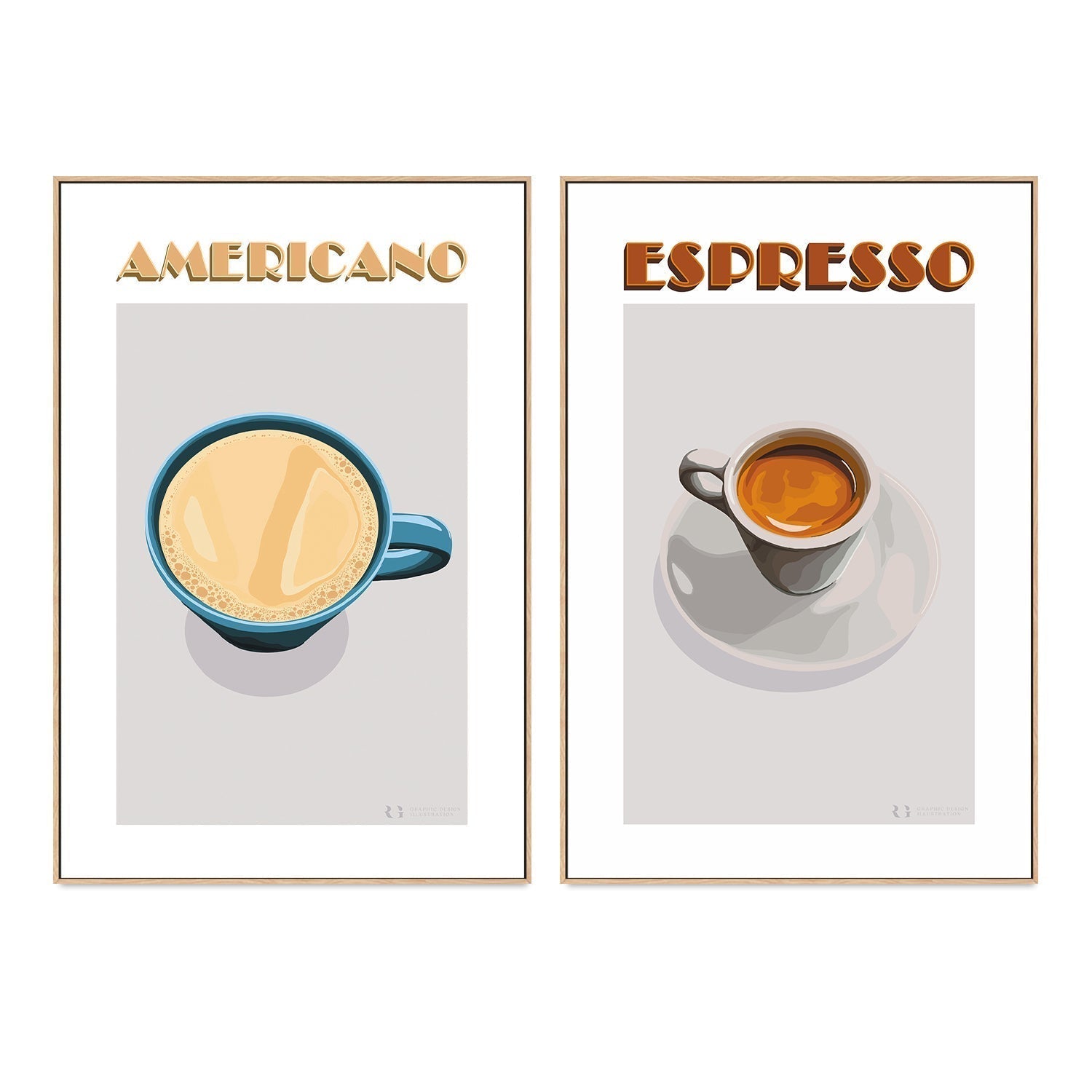 wall-art-print-canvas-poster-framed-Americano & Espresso, Set Of 2-by-Rosalyn Gray-Gioia Wall Art