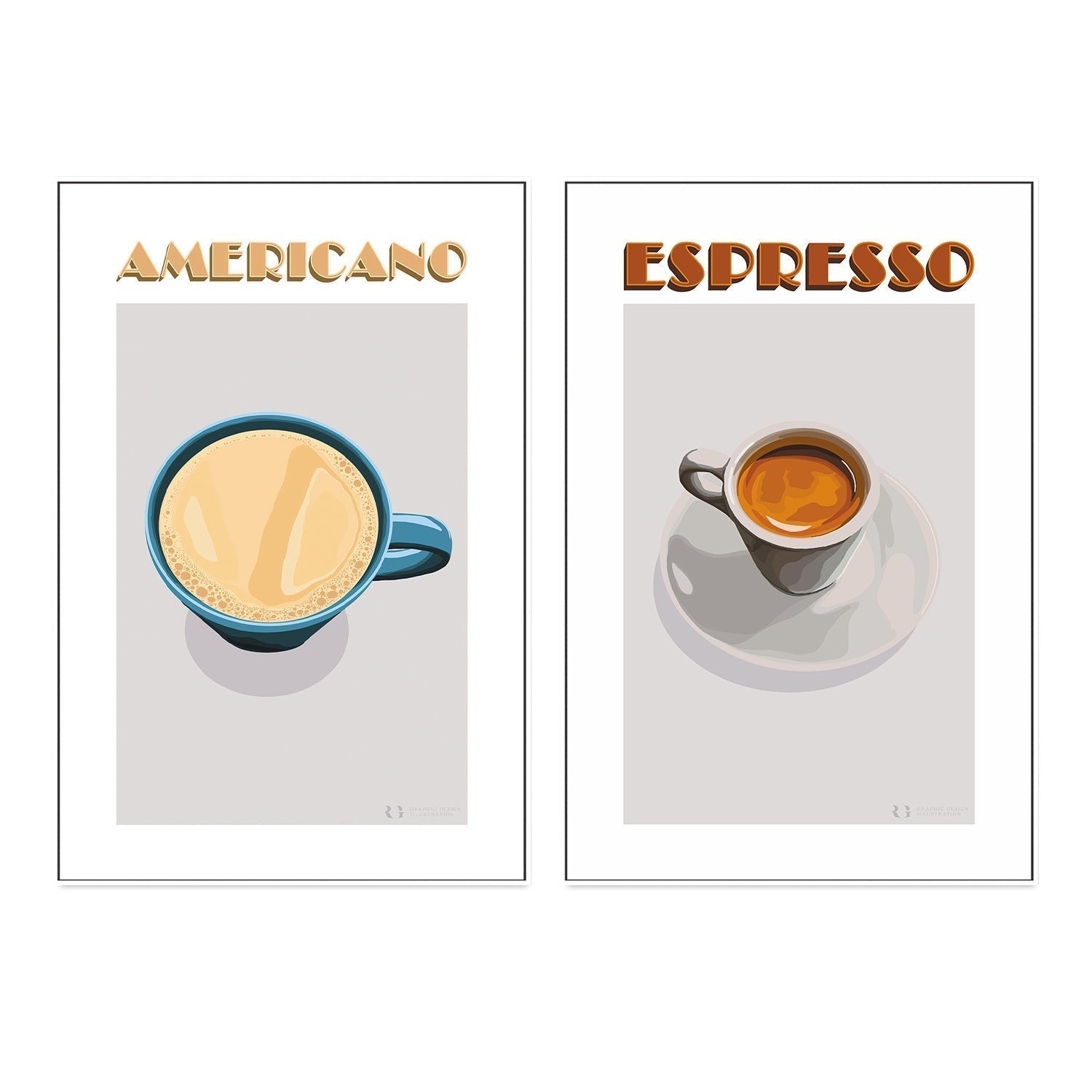 wall-art-print-canvas-poster-framed-Americano & Espresso, Set Of 2-by-Rosalyn Gray-Gioia Wall Art