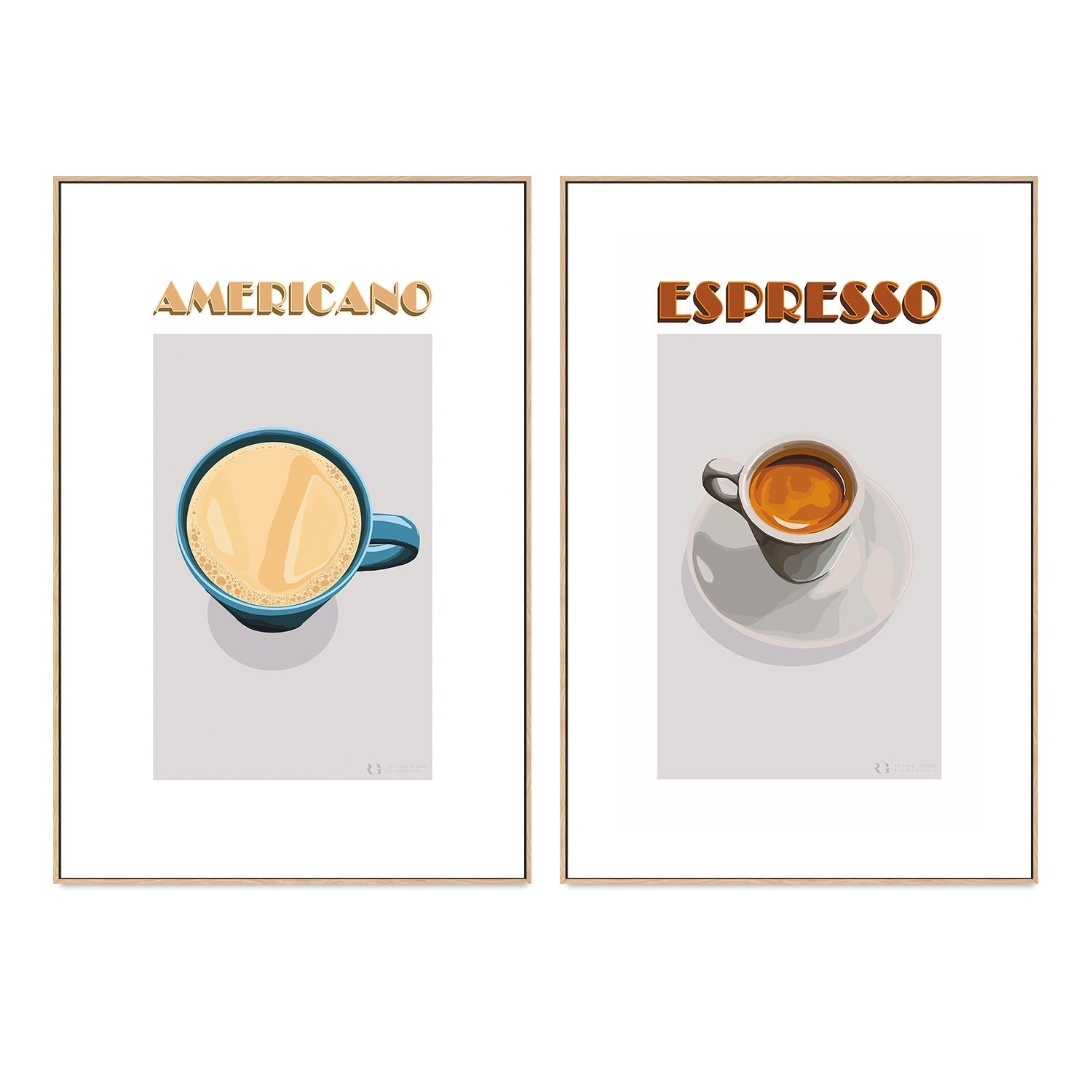 wall-art-print-canvas-poster-framed-Americano & Espresso, Set Of 2-by-Rosalyn Gray-Gioia Wall Art