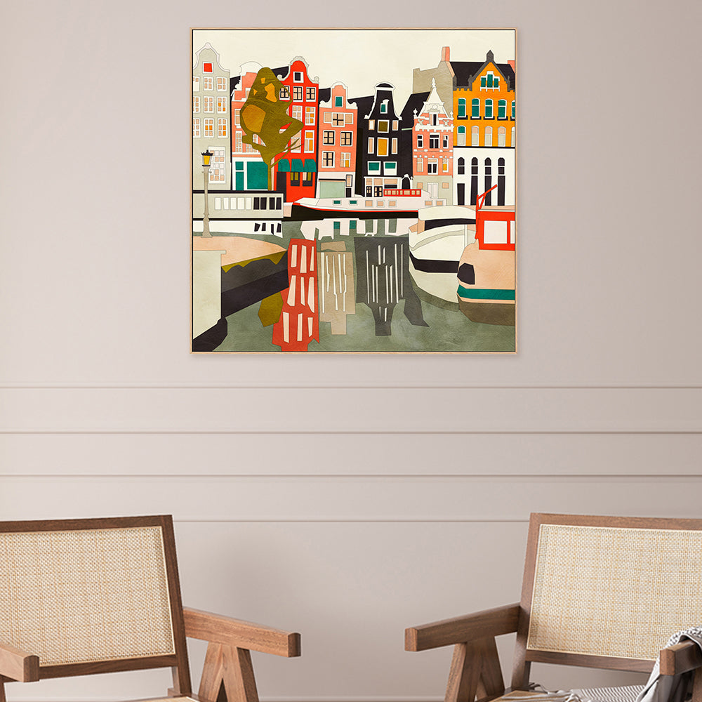 wall-art-print-canvas-poster-framed-Amsterdam Houses-2