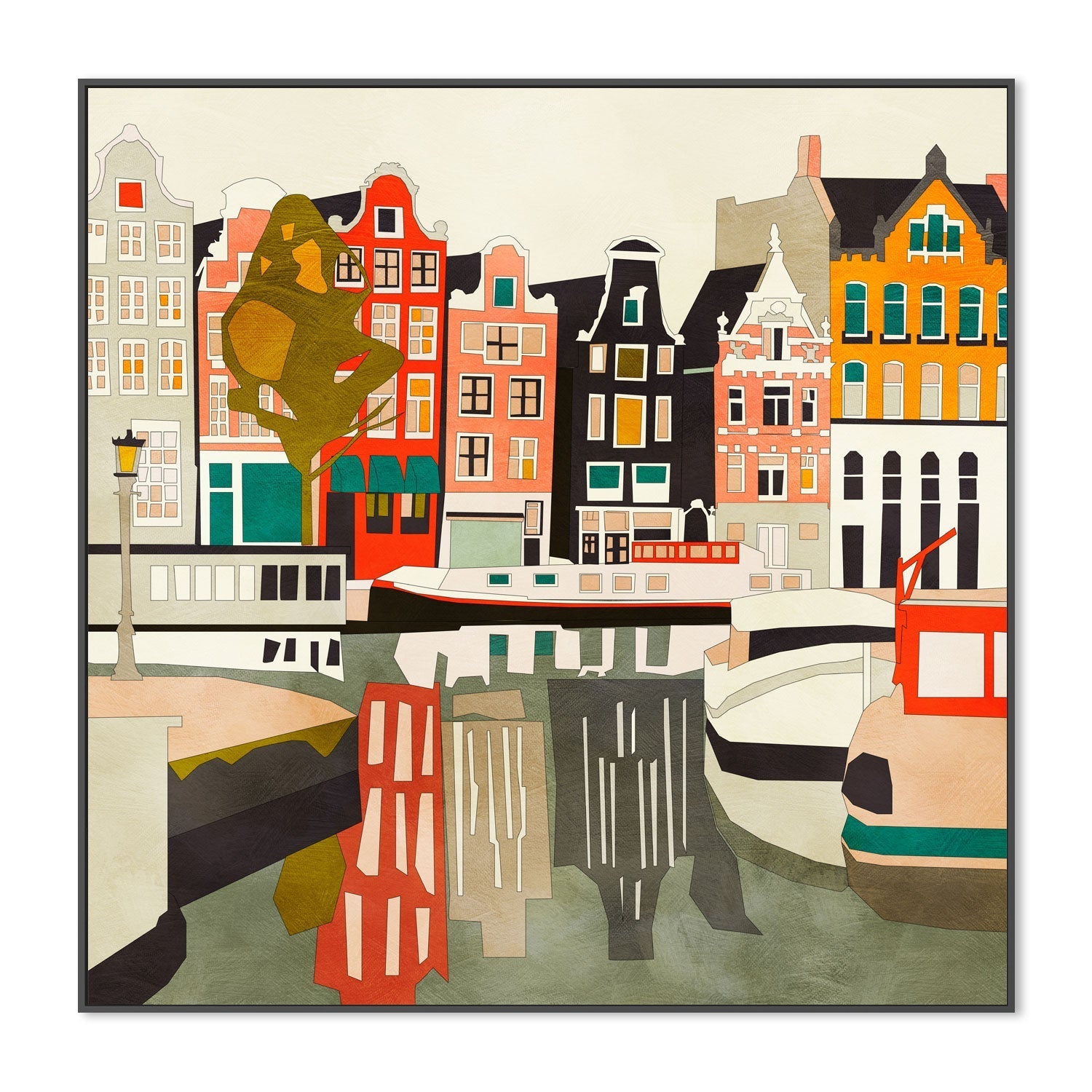 wall-art-print-canvas-poster-framed-Amsterdam Houses-3