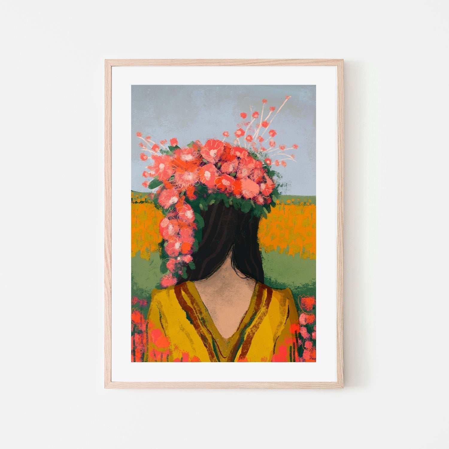 wall-art-print-canvas-poster-framed-Ancient Floral Goddess , By Treechild-GIOIA-WALL-ART