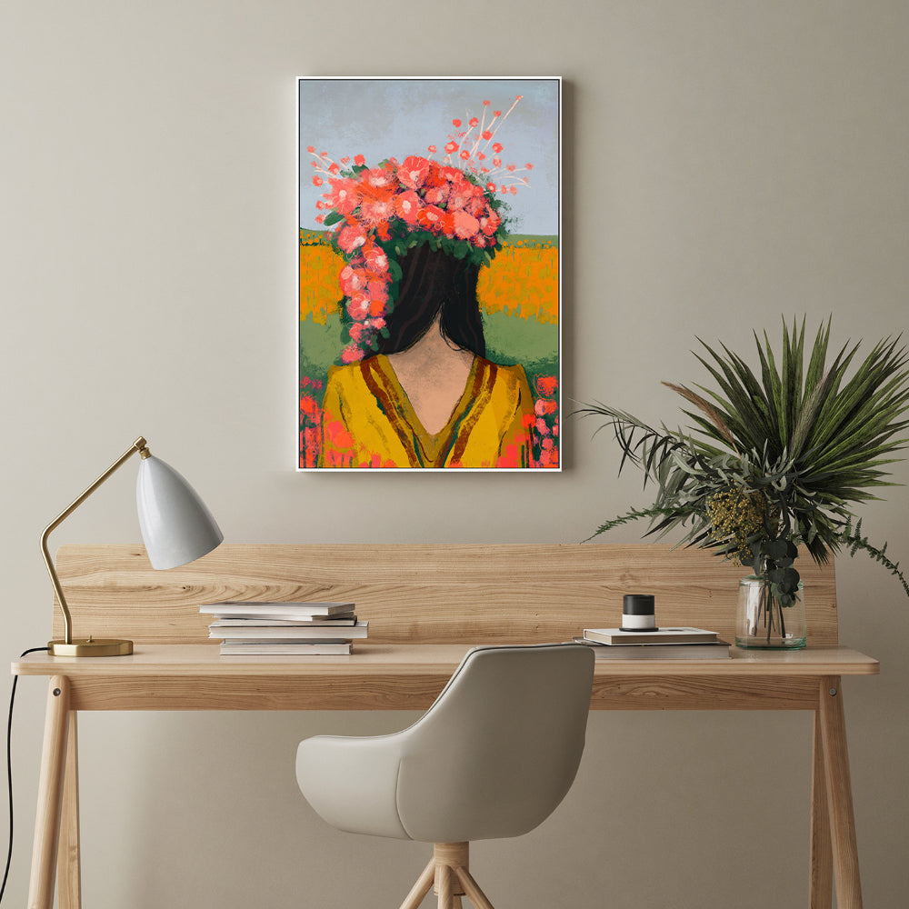 wall-art-print-canvas-poster-framed-Ancient Floral Goddess , By Treechild-GIOIA-WALL-ART