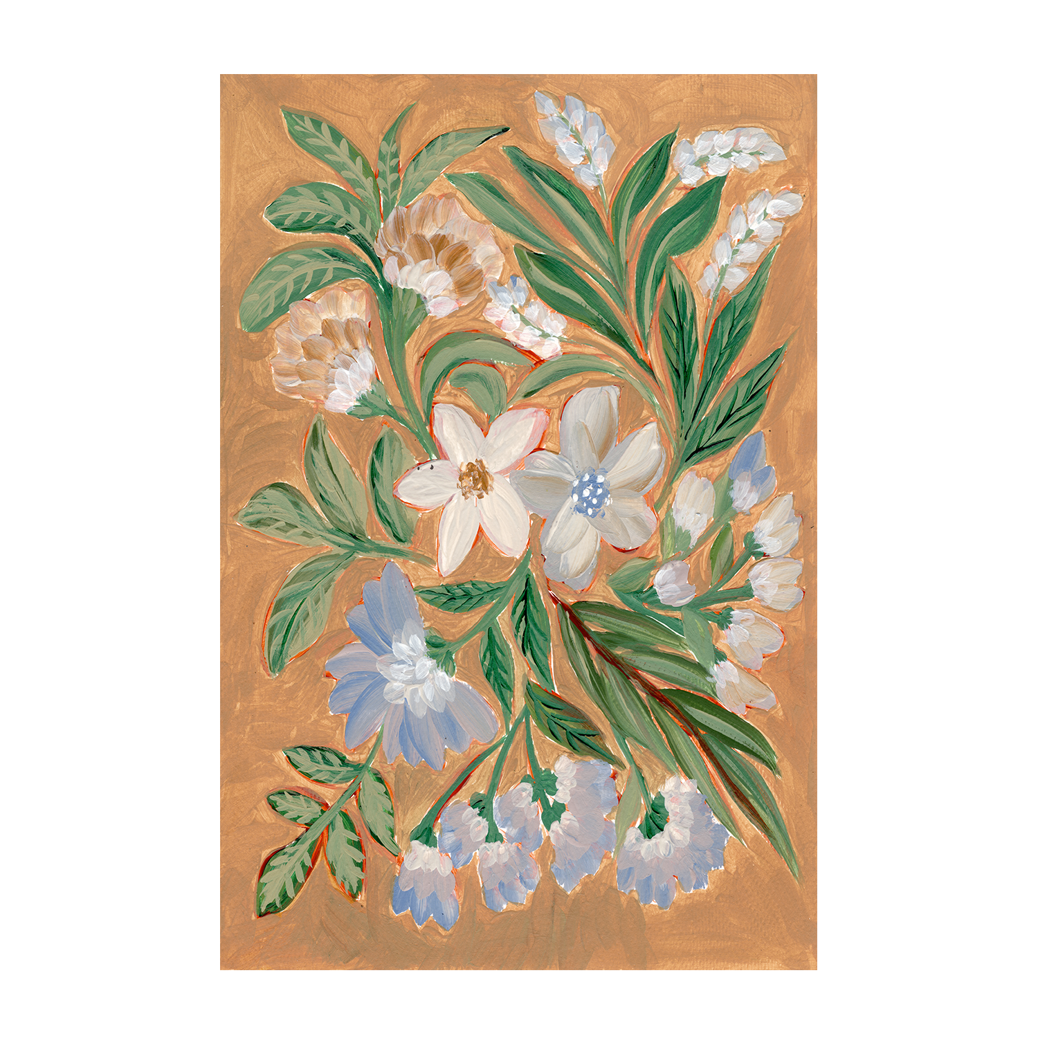wall-art-print-canvas-poster-framed-Antique Blossoms, Style A , By Nikita Jariwala-GIOIA-WALL-ART