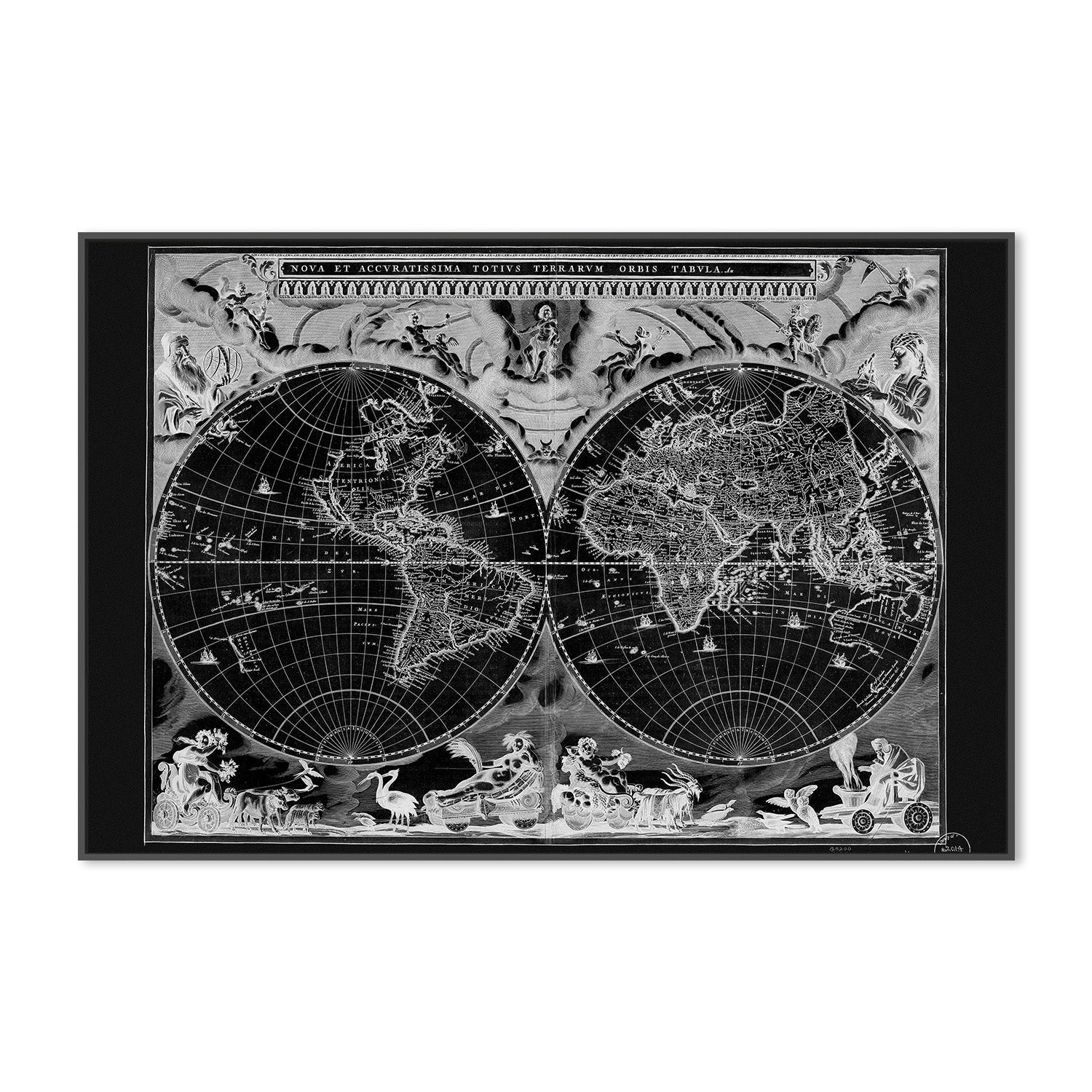 wall-art-print-canvas-poster-framed-Antique World Map , By Adam Shaw-3