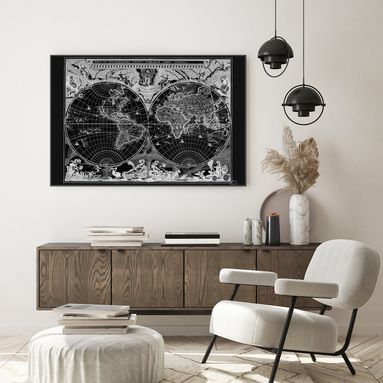 wall-art-print-canvas-poster-framed-Antique World Map , By Adam Shaw-7