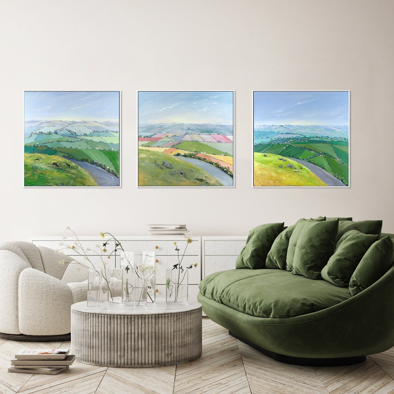 wall-art-print-canvas-poster-framed-As Far as the Eye can See, Set of 3-by-Meredith Howse-Gioia Wall Art