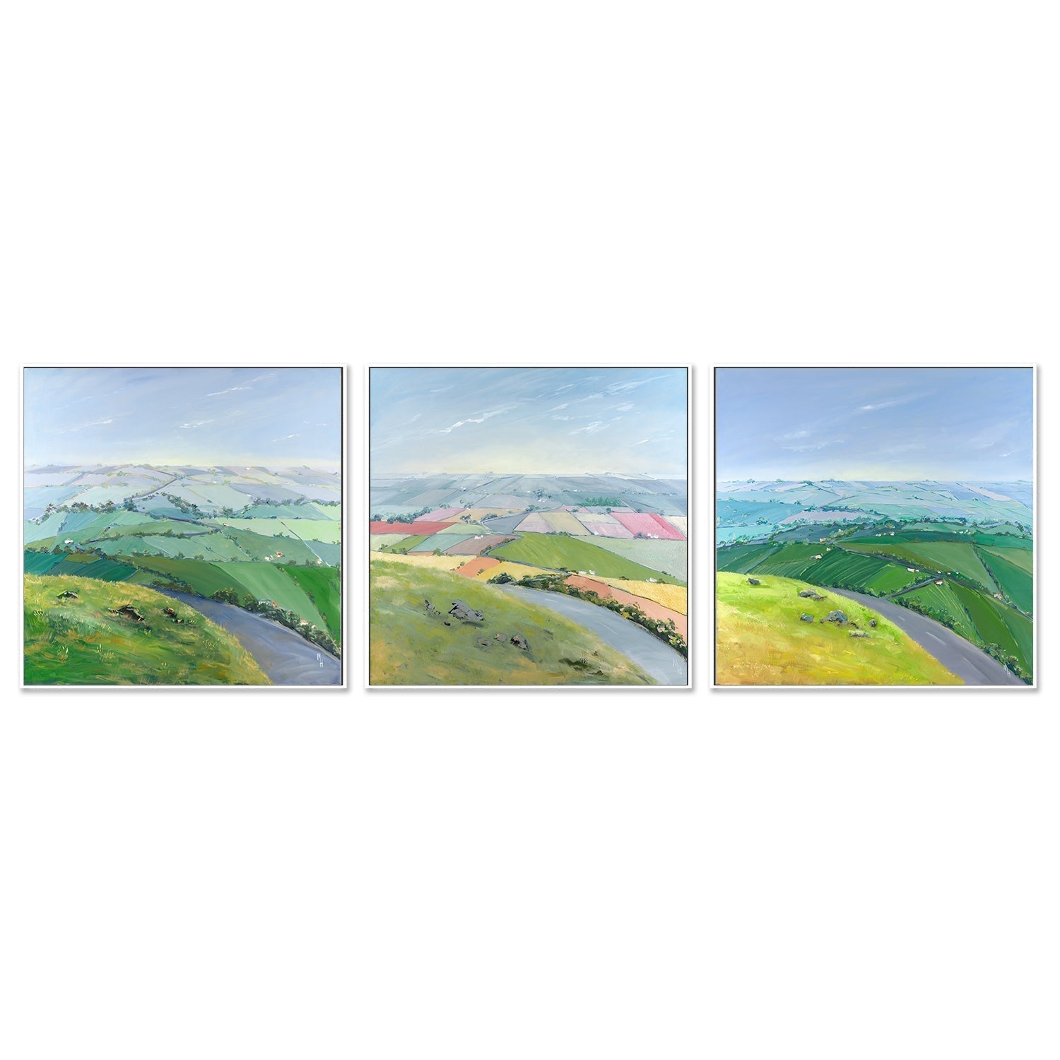 wall-art-print-canvas-poster-framed-As Far as the Eye can See, Set of 3-by-Meredith Howse-Gioia Wall Art
