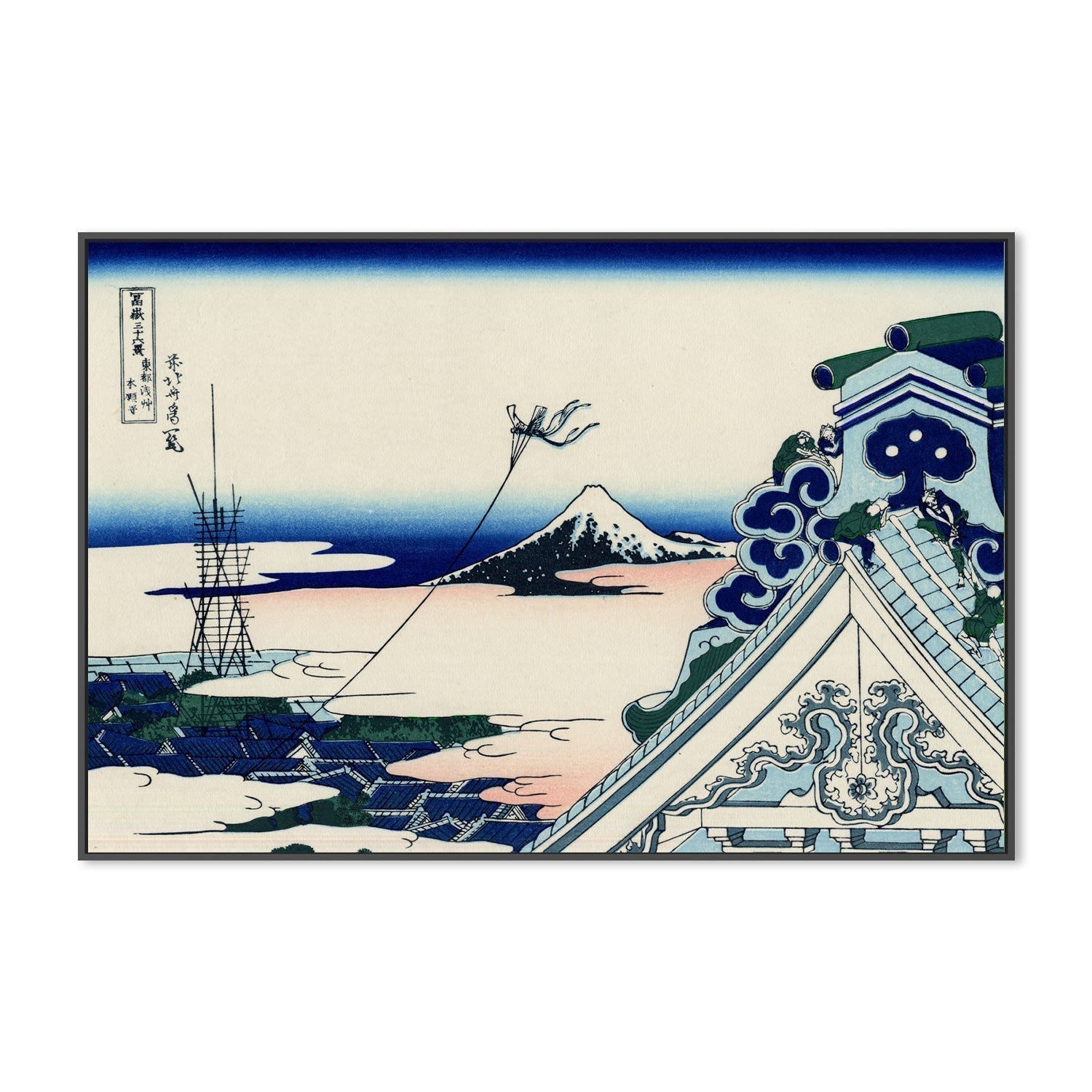 wall-art-print-canvas-poster-framed-Asakusa Honganji temple in the Eastern capital-by-Katsushika Hokusai-Gioia Wall Art