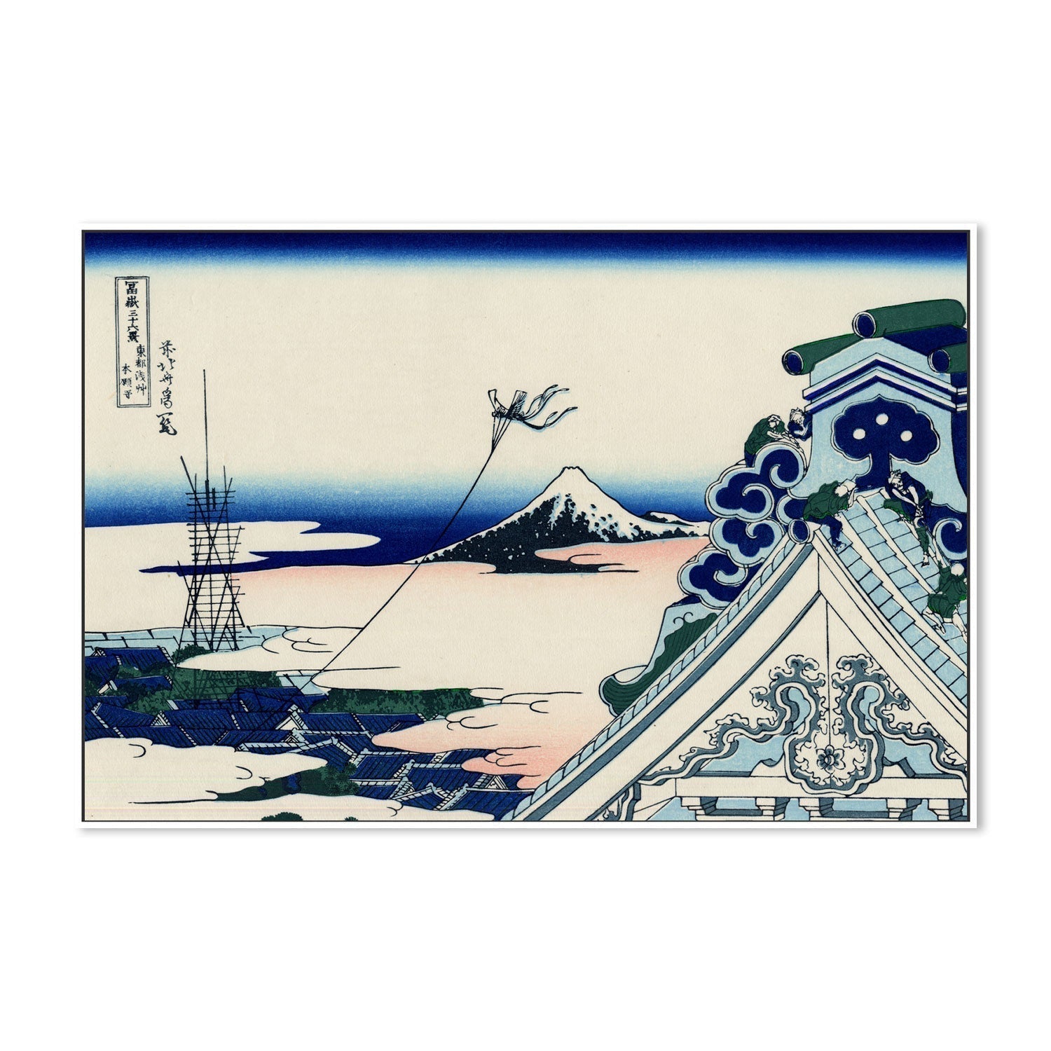 wall-art-print-canvas-poster-framed-Asakusa Honganji temple in the Eastern capital-by-Katsushika Hokusai-Gioia Wall Art