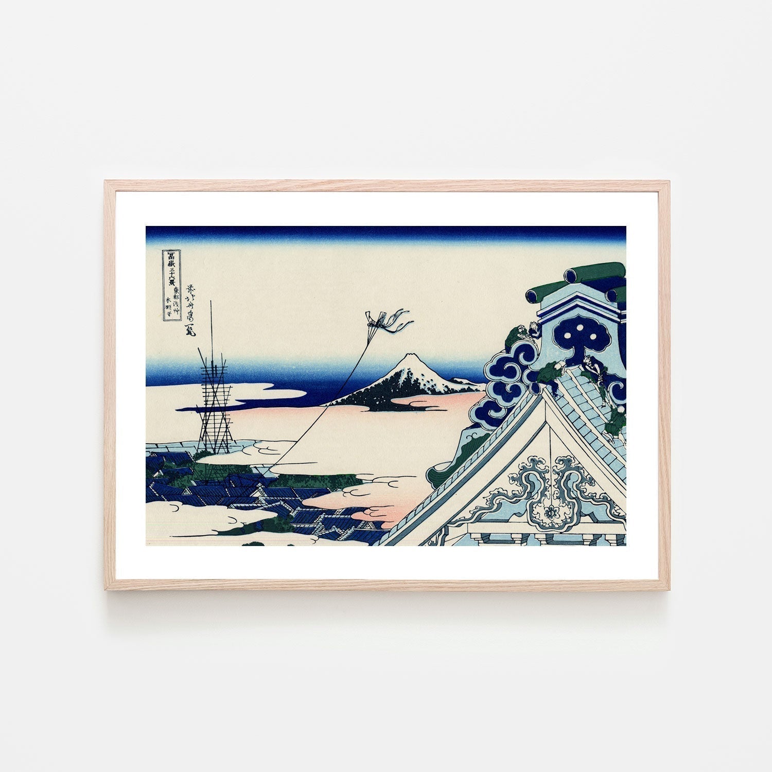 wall-art-print-canvas-poster-framed-Asakusa Honganji temple in the Eastern capital-by-Katsushika Hokusai-Gioia Wall Art