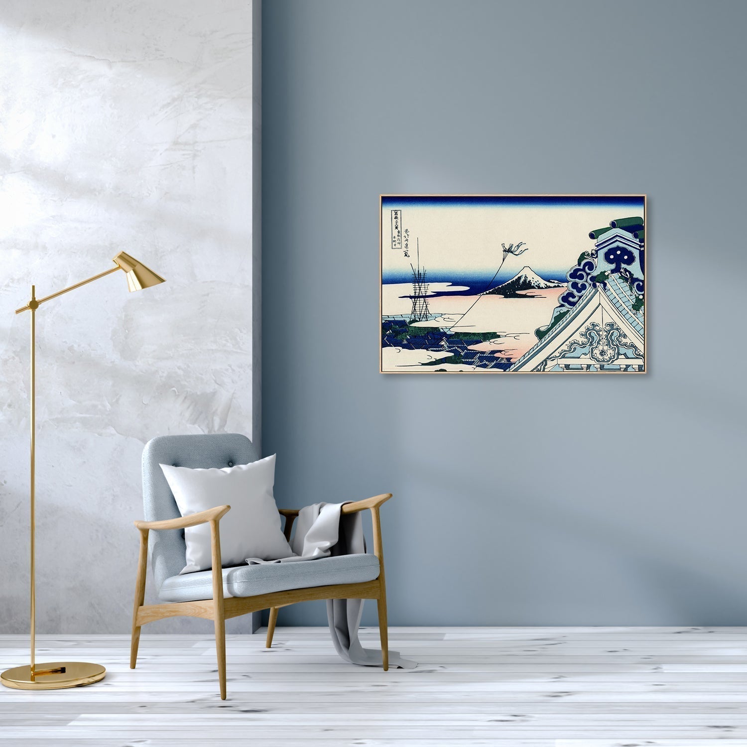 wall-art-print-canvas-poster-framed-Asakusa Honganji temple in the Eastern capital-by-Katsushika Hokusai-Gioia Wall Art