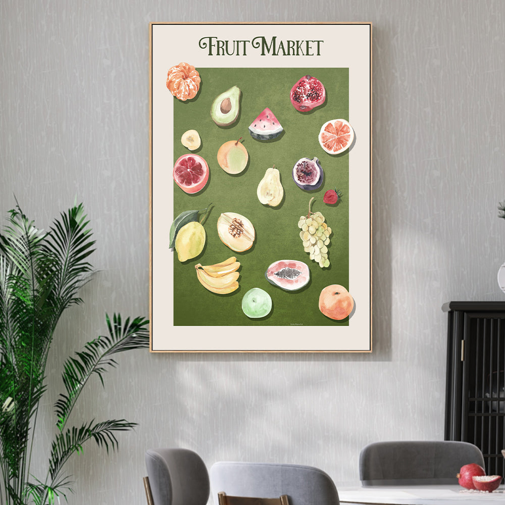 wall-art-print-canvas-poster-framed-Assorted Fruits At The Market , By Emel Tunaboylu-GIOIA-WALL-ART