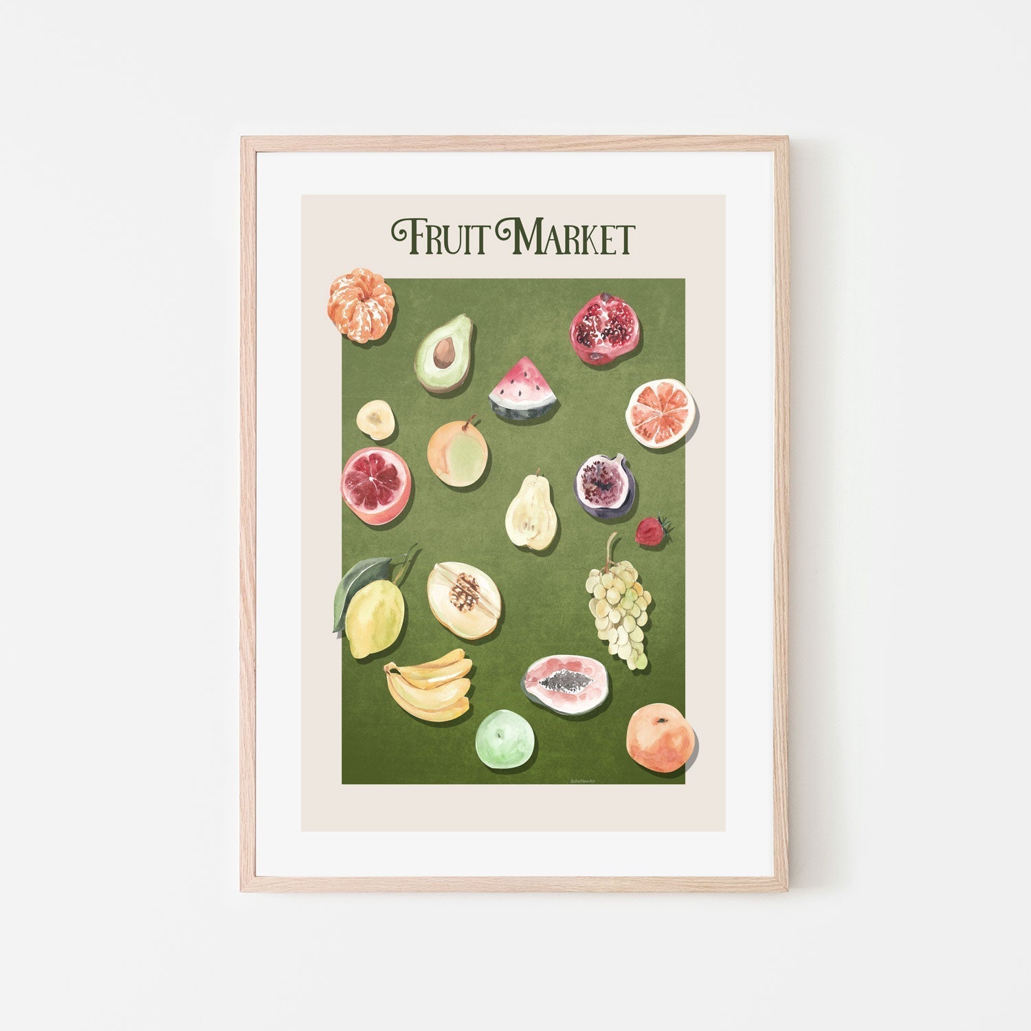 wall-art-print-canvas-poster-framed-Assorted Fruits At The Market , By Emel Tunaboylu-GIOIA-WALL-ART