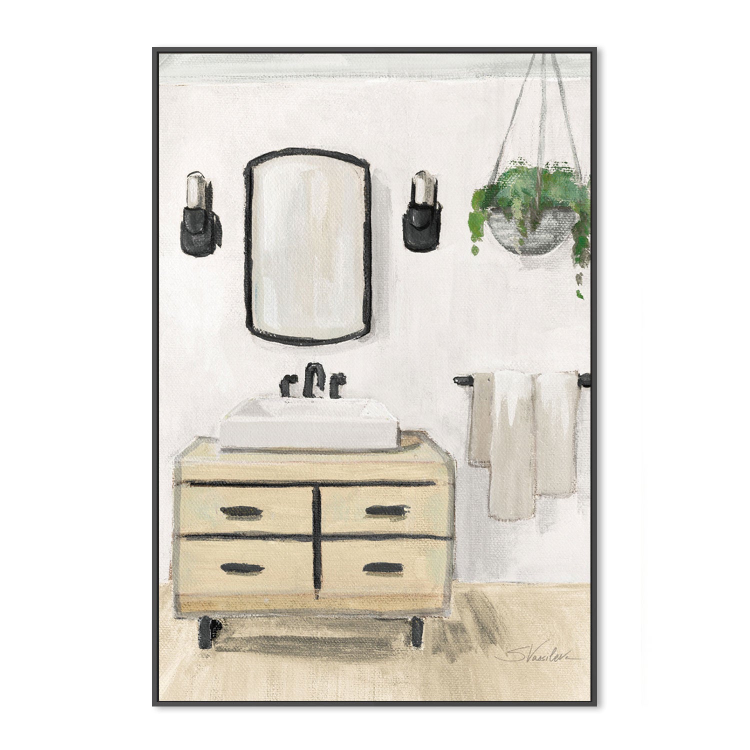 wall-art-print-canvas-poster-framed-Attic Bathroom, Style A-by-Silvia Vassileva-Gioia Wall Art
