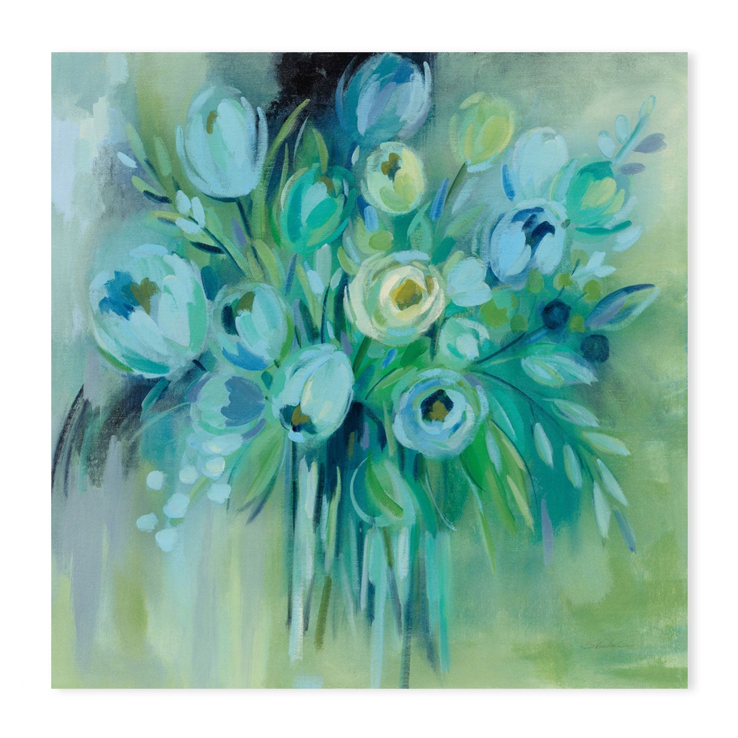 wall-art-print-canvas-poster-framed-Aurora Borealis Florals-by-Silvia Vassileva-Gioia Wall Art