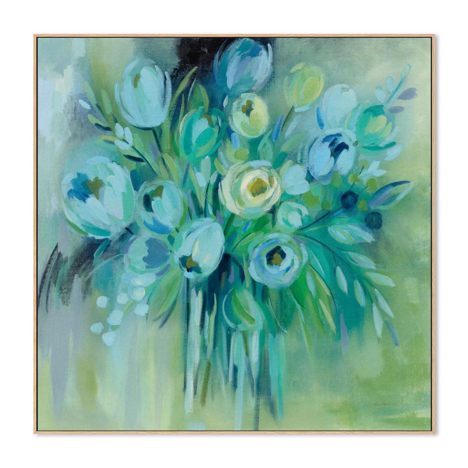 wall-art-print-canvas-poster-framed-Aurora Borealis Florals-by-Silvia Vassileva-Gioia Wall Art