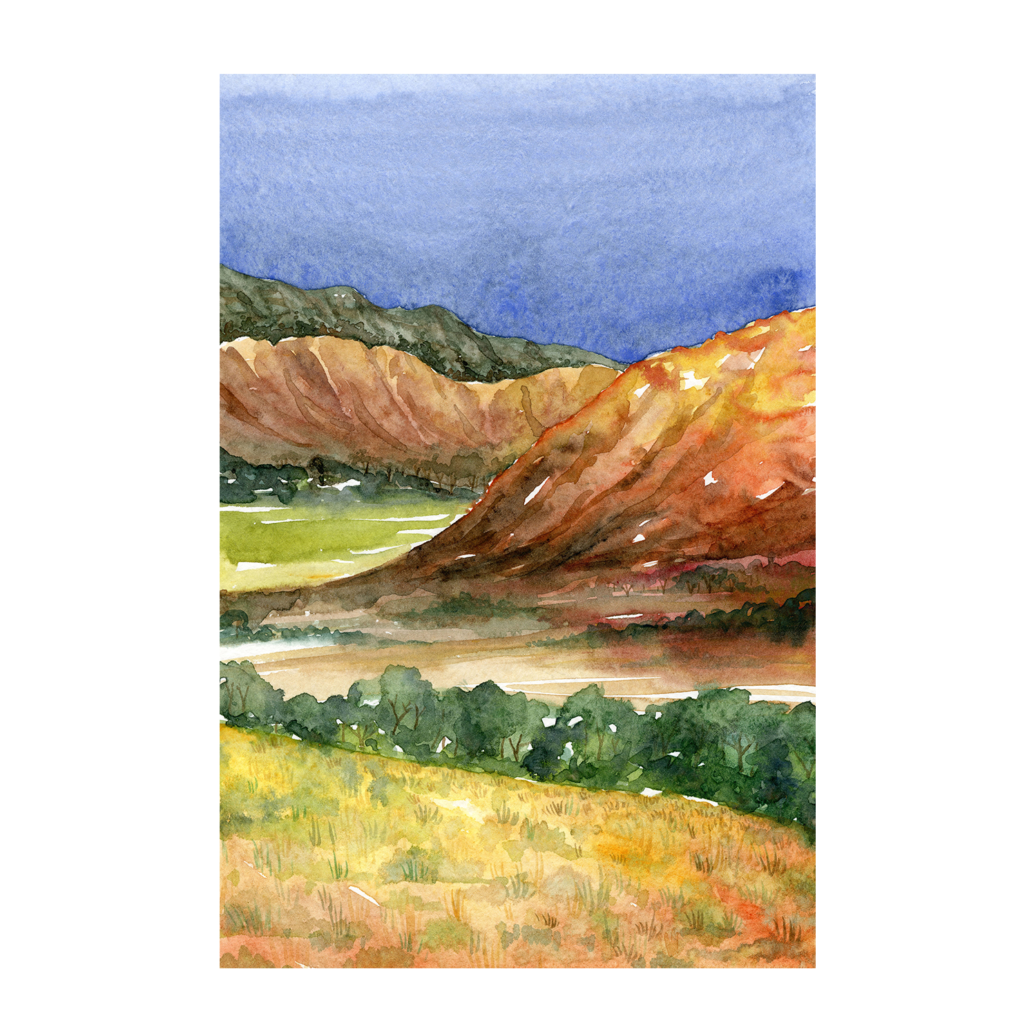 wall-art-print-canvas-poster-framed-Australian Landscape Mountains, Style B , By Jessie Mitchelson-1