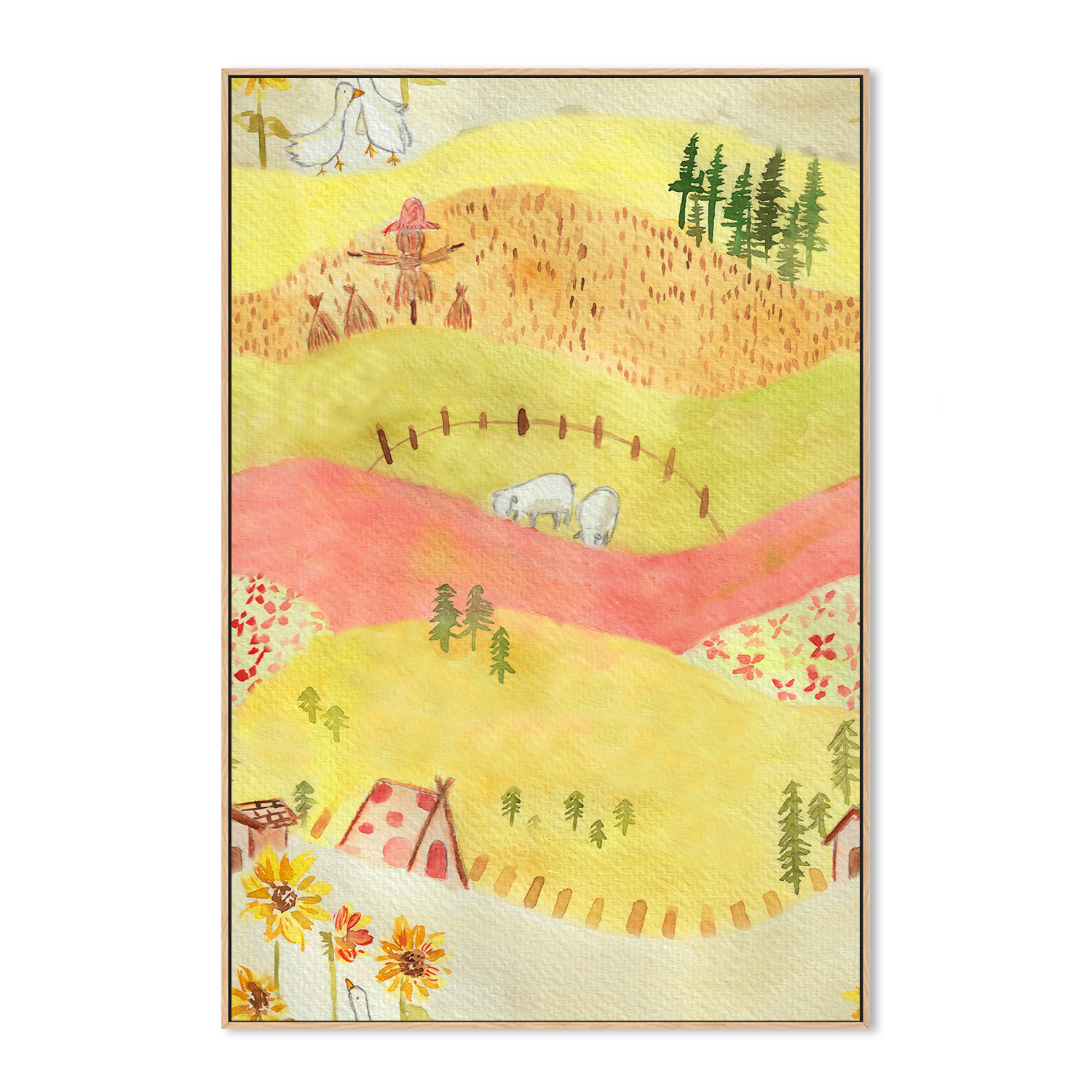 wall-art-print-canvas-poster-framed-Autumn Cottage-4