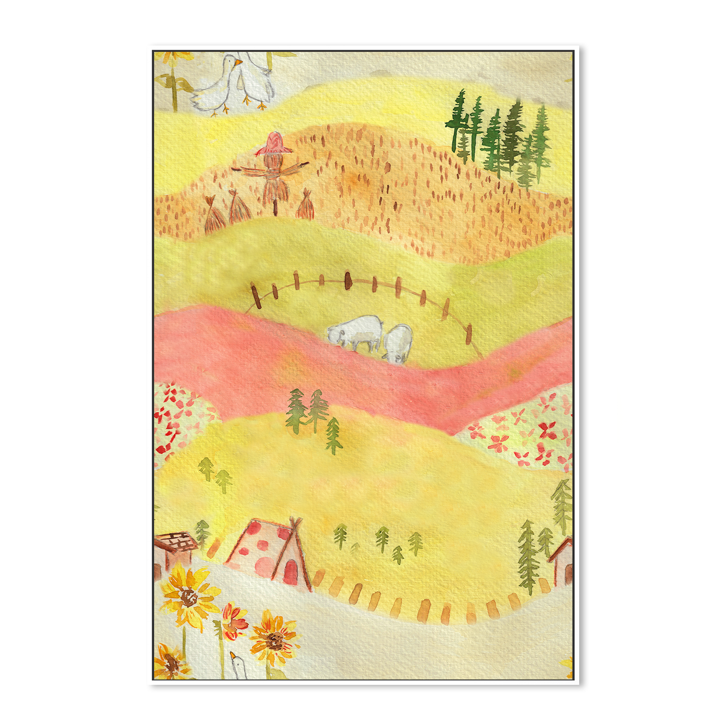 wall-art-print-canvas-poster-framed-Autumn Cottage-5