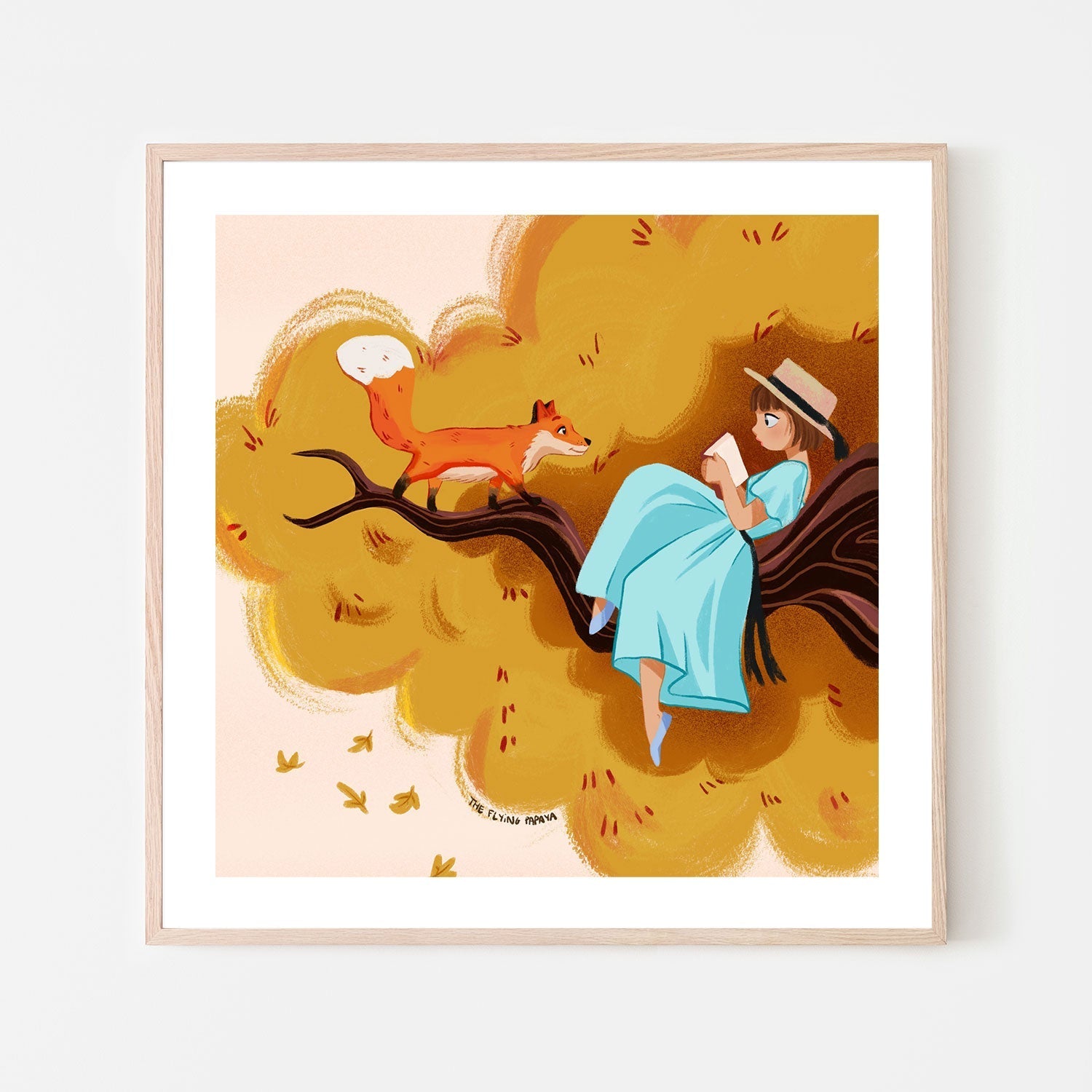 wall-art-print-canvas-poster-framed-Autumn Fox And Leaves , By The Flying Papaya-6