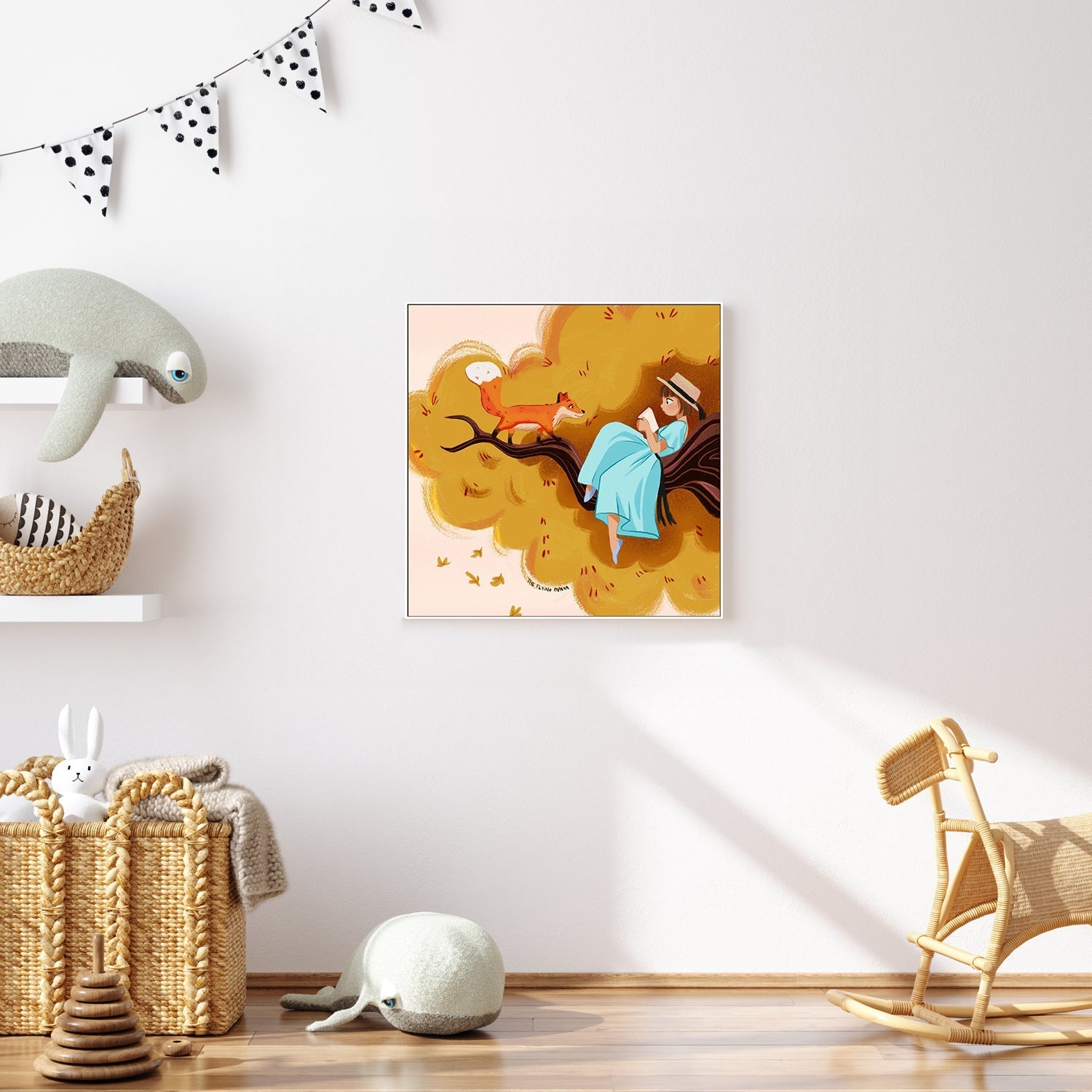 wall-art-print-canvas-poster-framed-Autumn Fox And Leaves , By The Flying Papaya-7