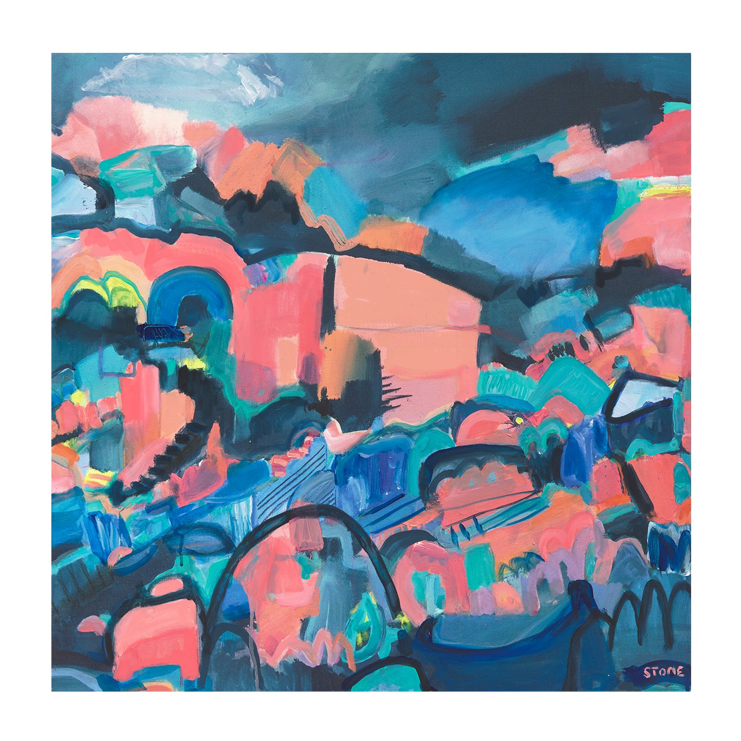 wall-art-print-canvas-poster-framed-Azure Blush , By Belinda Stone-GIOIA-WALL-ART